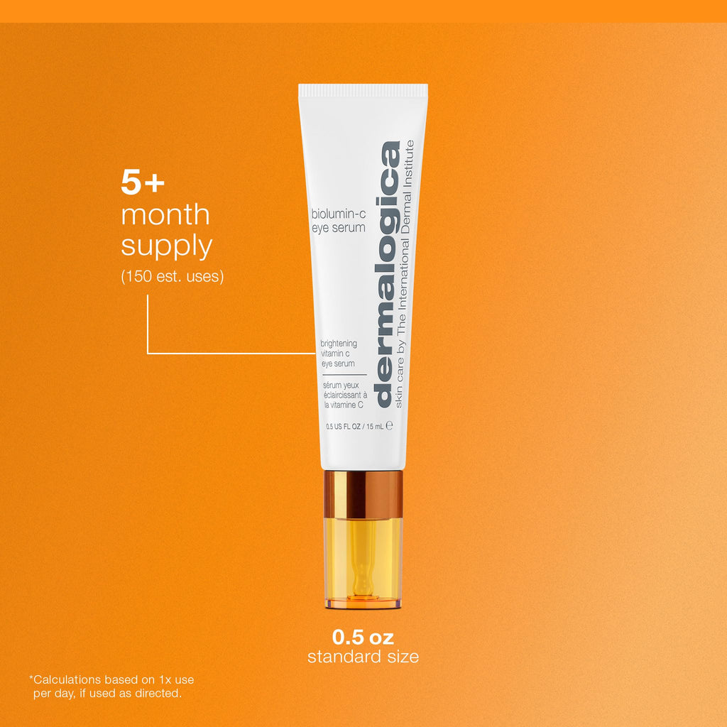 Dermalogica Biolumin-C Eye Serum with Vitamin C, Brightens Eye Area, Reduces Appearance of Fine Lines and Wrinkles For Smooth Skin, 0.5 fl oz - TrustMedUSA