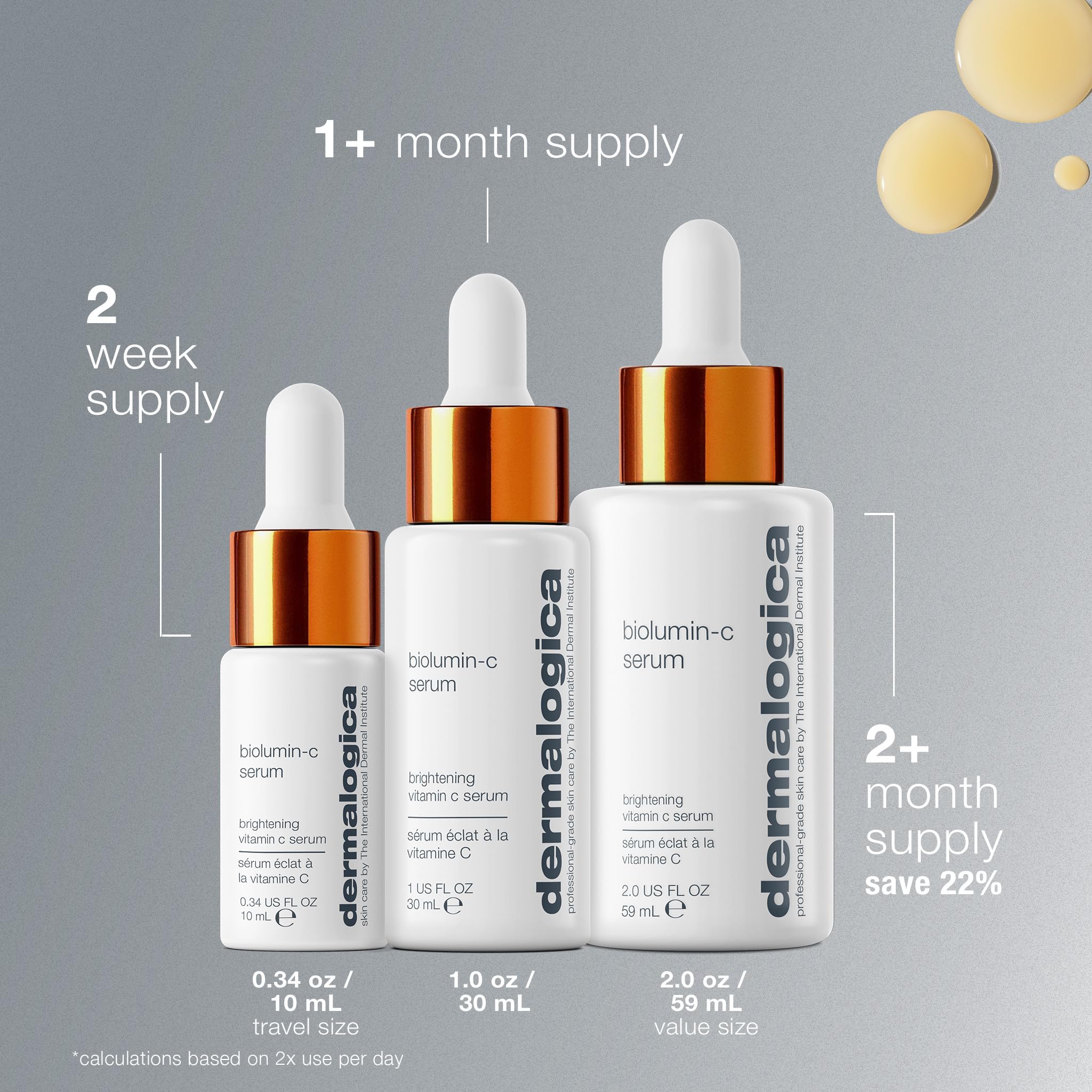 Dermalogica Biolumin-C Serum, Vitamin C Dark Spot Serum for Face with Peptide and AHA - Exfoliates and Reduces Sign of Skin Aging, 1 Fl Oz - TrustMedUSA
