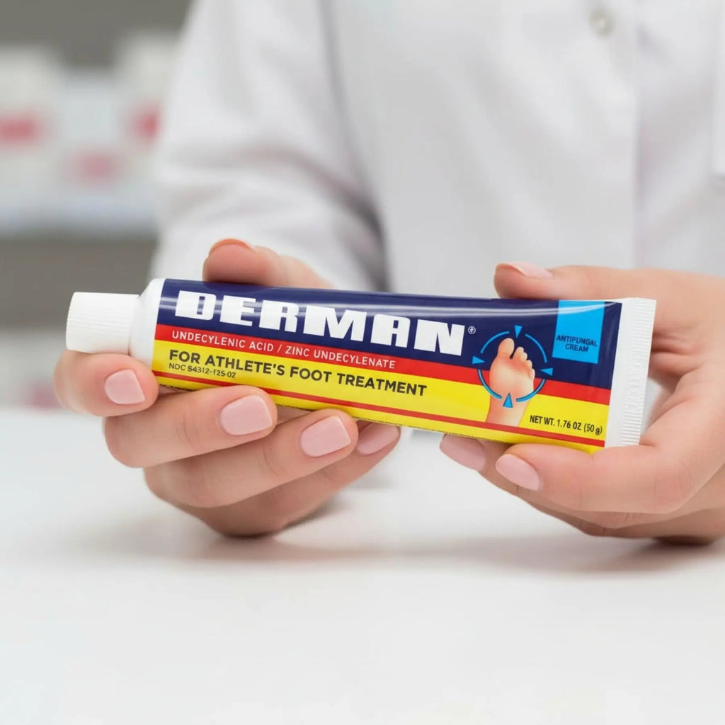 Derman Cream for The Treatment of Athlete's Foot, 2-Pack of 1.76 Oz Each, 2 Tubes - TrustMedUSA