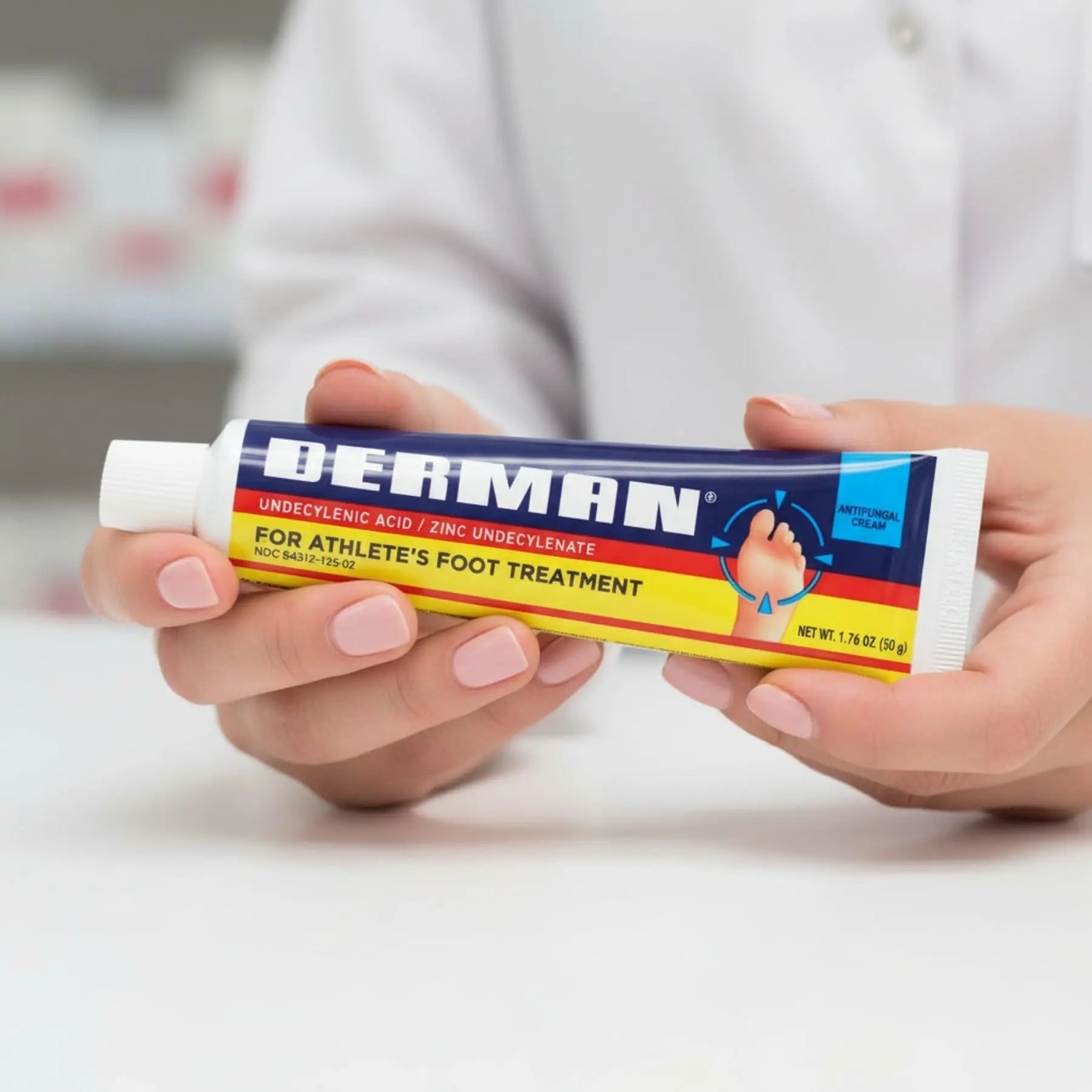 Derman Cream for The Treatment of Athlete's Foot, 2-Pack of 1.76 Oz Each, 2 Tubes - TrustMedUSA