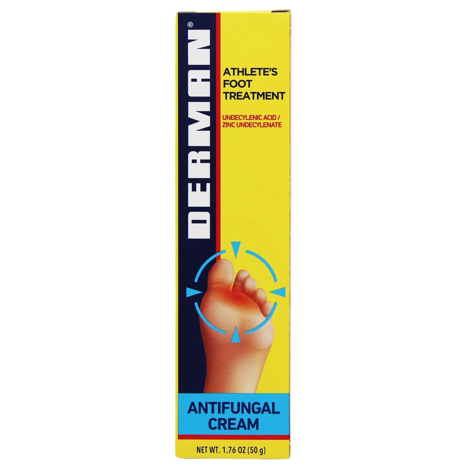 Derman Cream for The Treatment of Athlete's Foot, 2-Pack of 1.76 Oz Each, 2 Tubes - TrustMedUSA