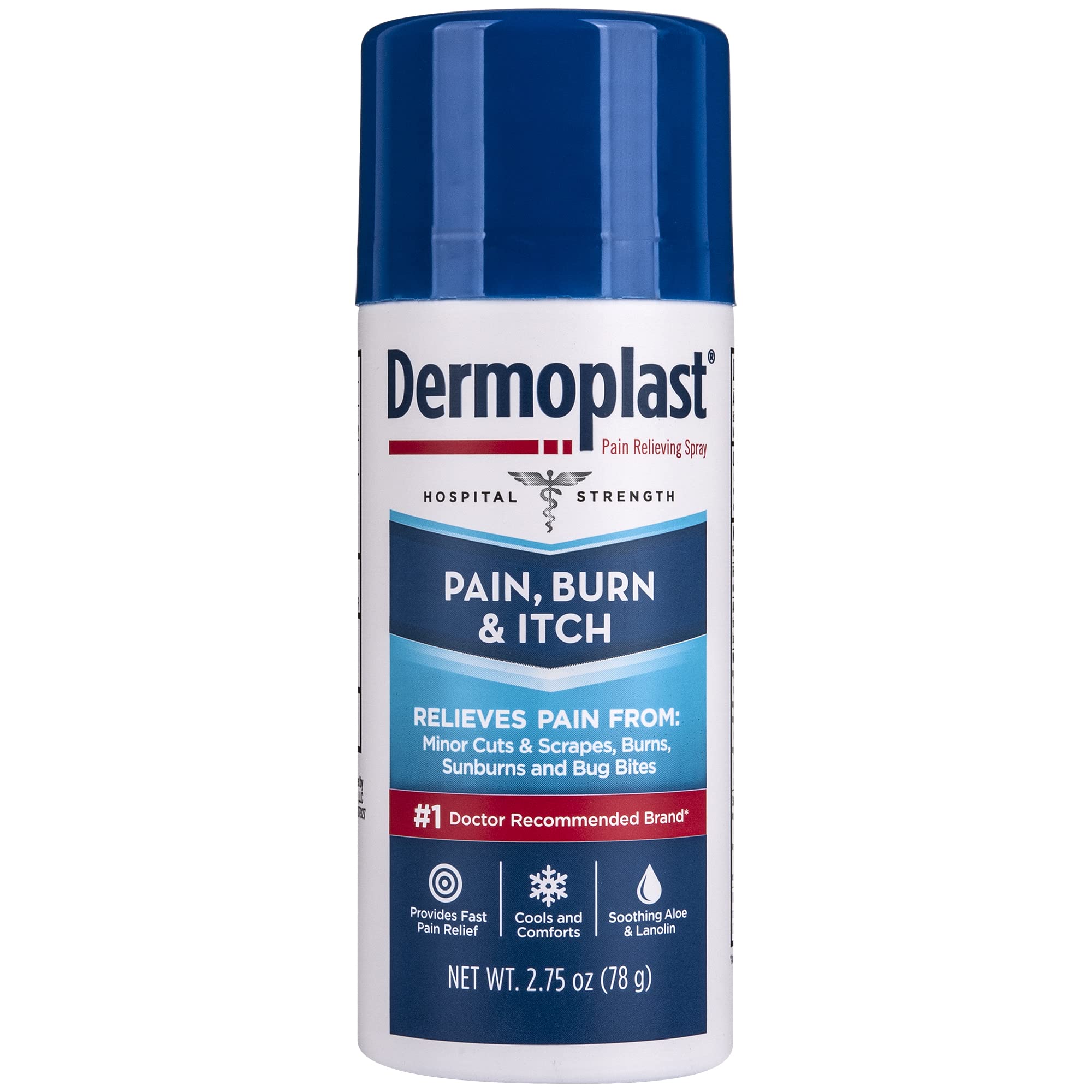 Dermoplast Pain, Burn & Itch Relief Spray for Minor Cuts, Burns and Bug Bites, 2.75 Oz (Packaging May Vary) - TrustMedUSA