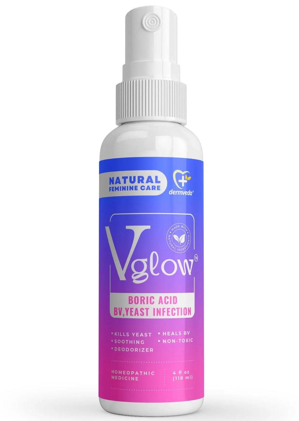 Dermveda Boric Acid BV Relief for Women - Natural Yeast Infection, Odor, Itch Relief Solution - Treats Yeast Infection Symptoms with Effective Boric Acid Formula. - TrustMedUSA