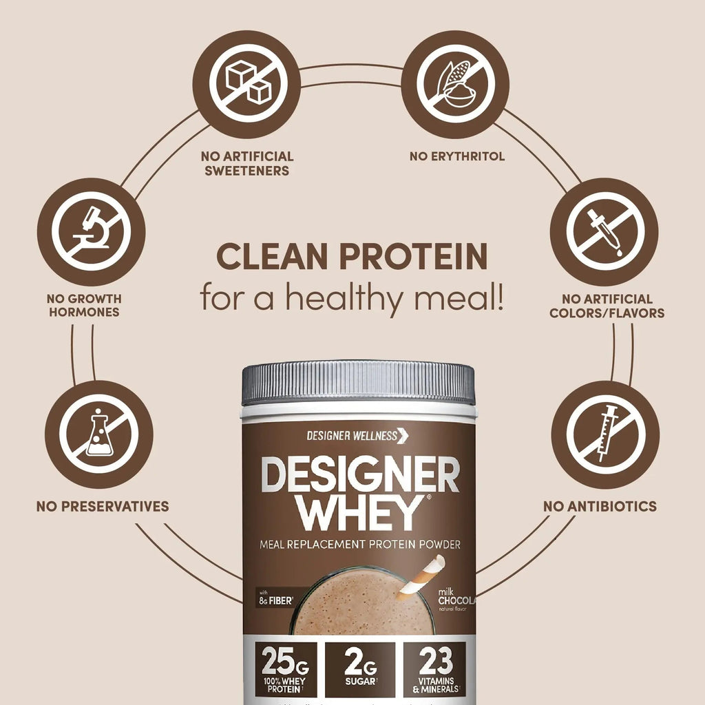 Designer Wellness, Designer Whey Protein Meal Powder with Vitamins, Minerals, and Organ - TrustMedUSA