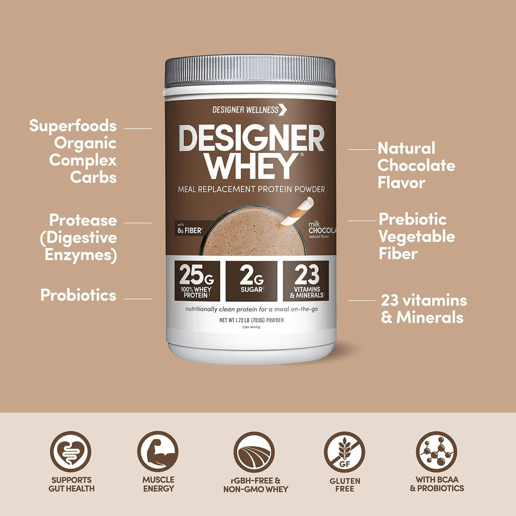 Designer Wellness, Designer Whey Protein Meal Powder with Vitamins, Minerals, and Organ - TrustMedUSA