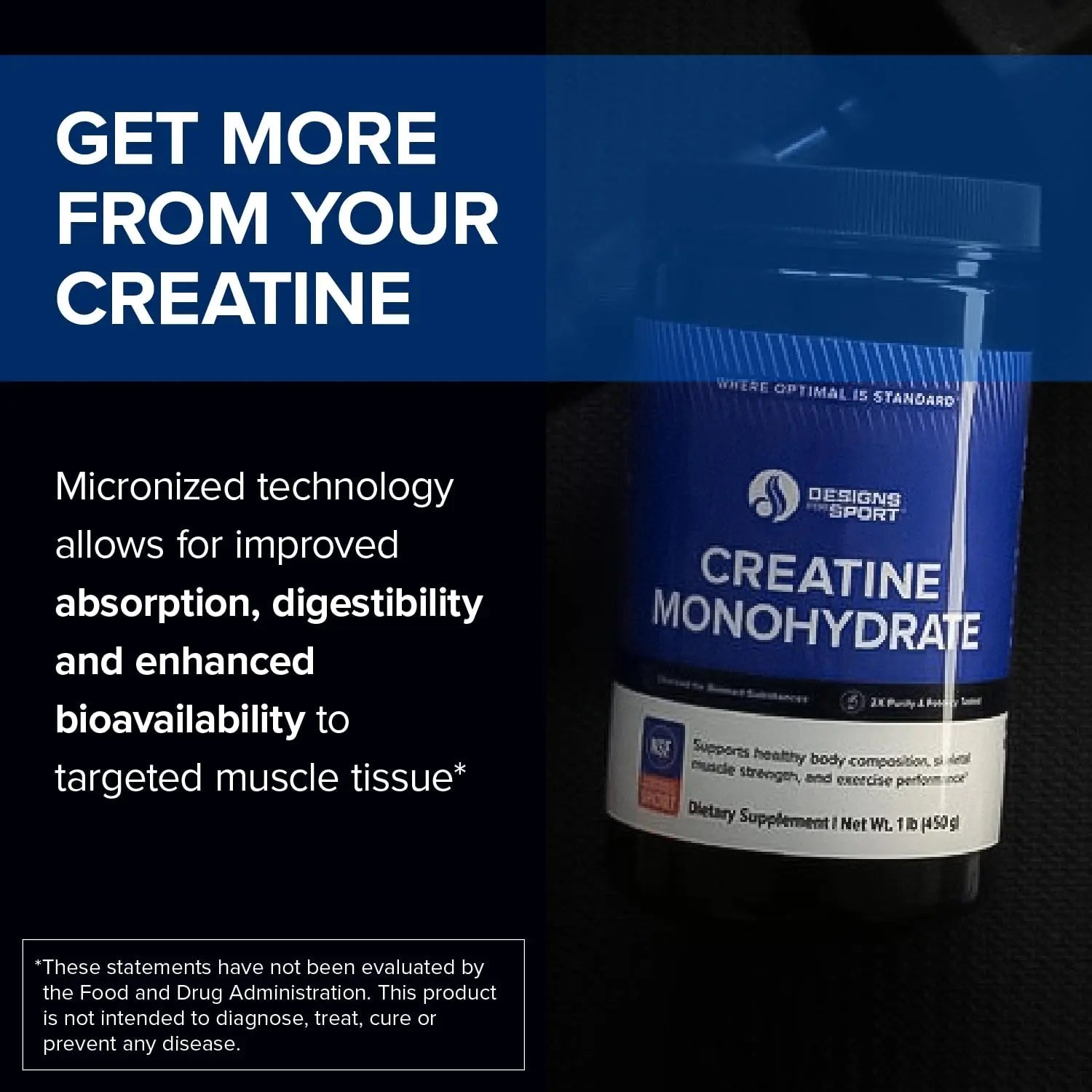 Designs for Sport Creatine Monohydrate Powder - NSF Certified for Sport Creatine - TrustMedUSA