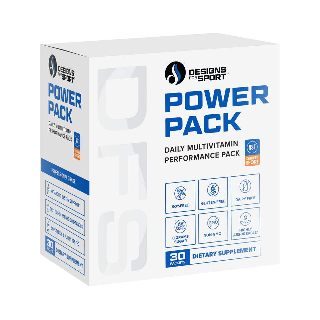 Designs for Sport Vitamin Packs - NSF Certified for Sport Power Pack with Daily Multivitamin, Fish Oil Omega-3, Magnesium Glycinate & Vitamin D3 + K - Athlete's Supplement Stack (30 Packets) - TrustMedUSA