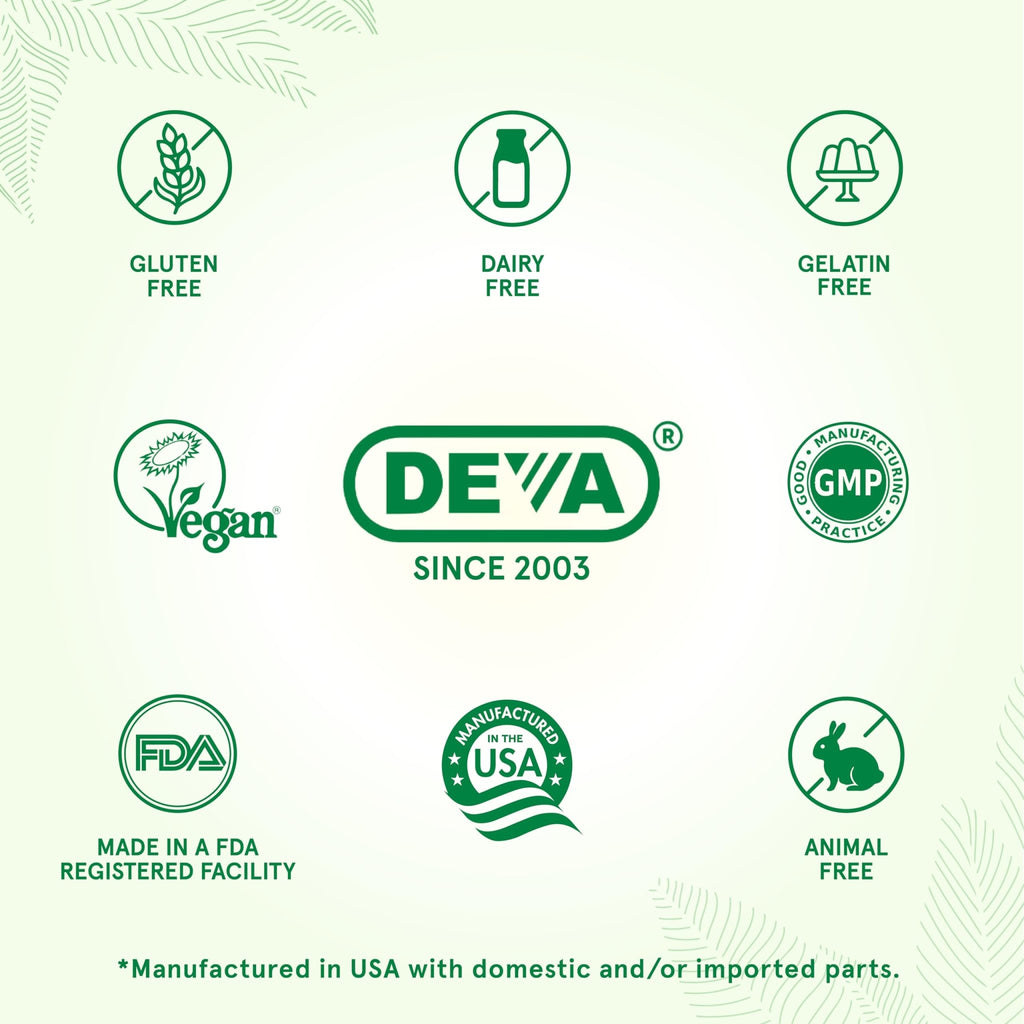 DEVA Vegan Multivitamin for Women & Men with Iron, Vitamin C, E, B Complex Vitamins, Zinc, 90 Tiny Tablets - TrustMedUSA