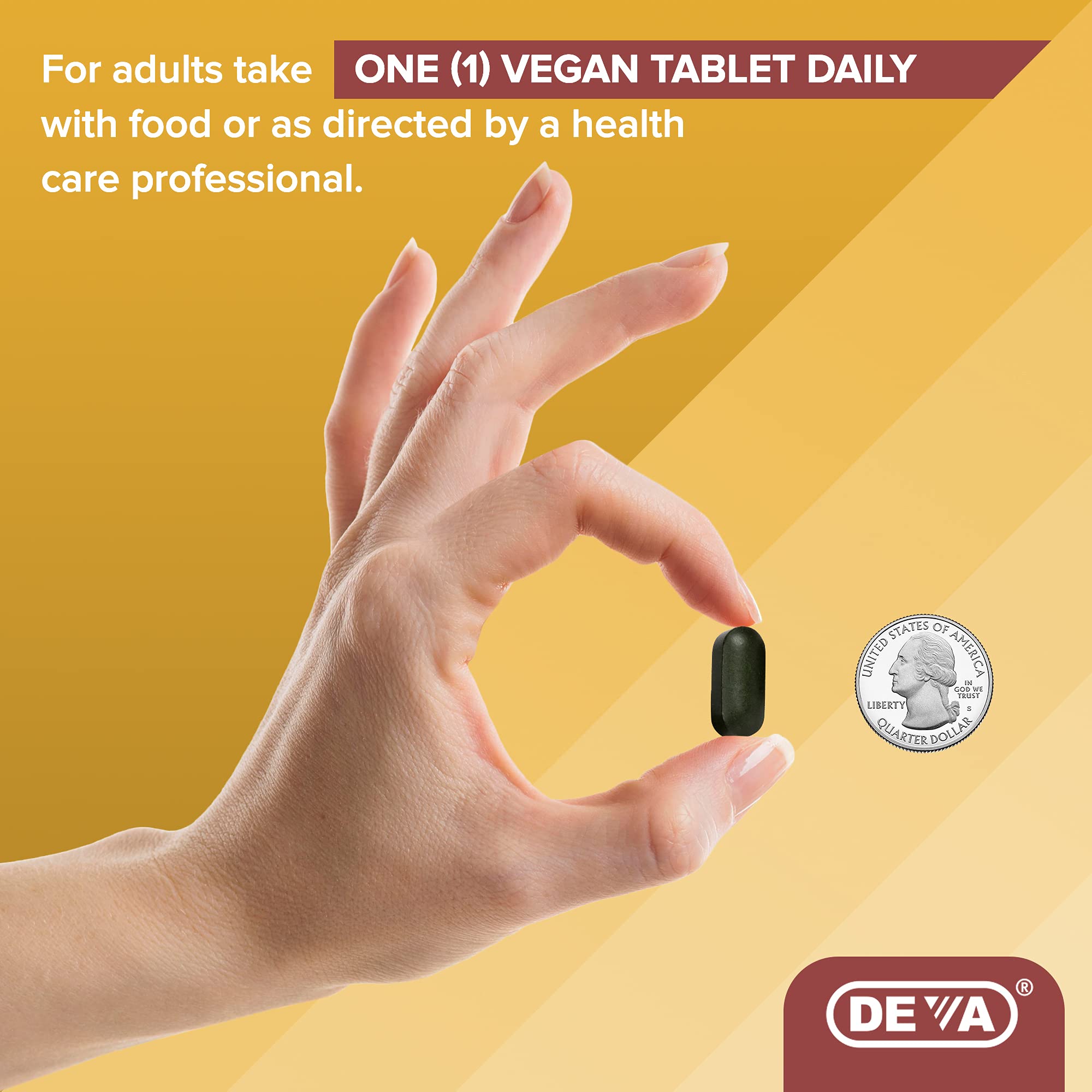 DEVA Vegan Multivitamin & Mineral Supplement with Iron 2-Pack, Spirulina, Chlorella, Ashwagandha, Broccoli & More, 90 Coated Tablets Each - TrustMedUSA