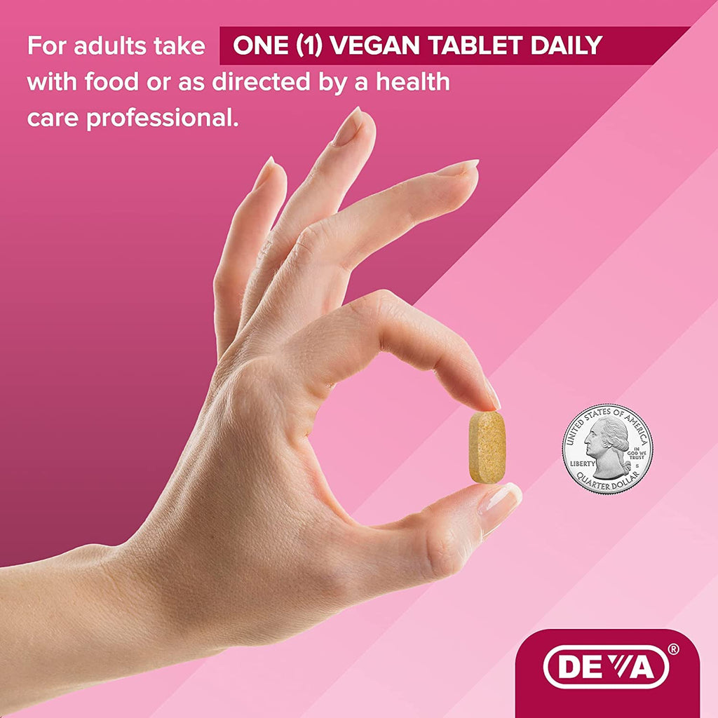 DEVA Vegan Vitamins Hair, Nails & Skin Supplement with 500 mcg of Biotin Per Tablet 90 Tablets (Pack of 2) - TrustMedUSA