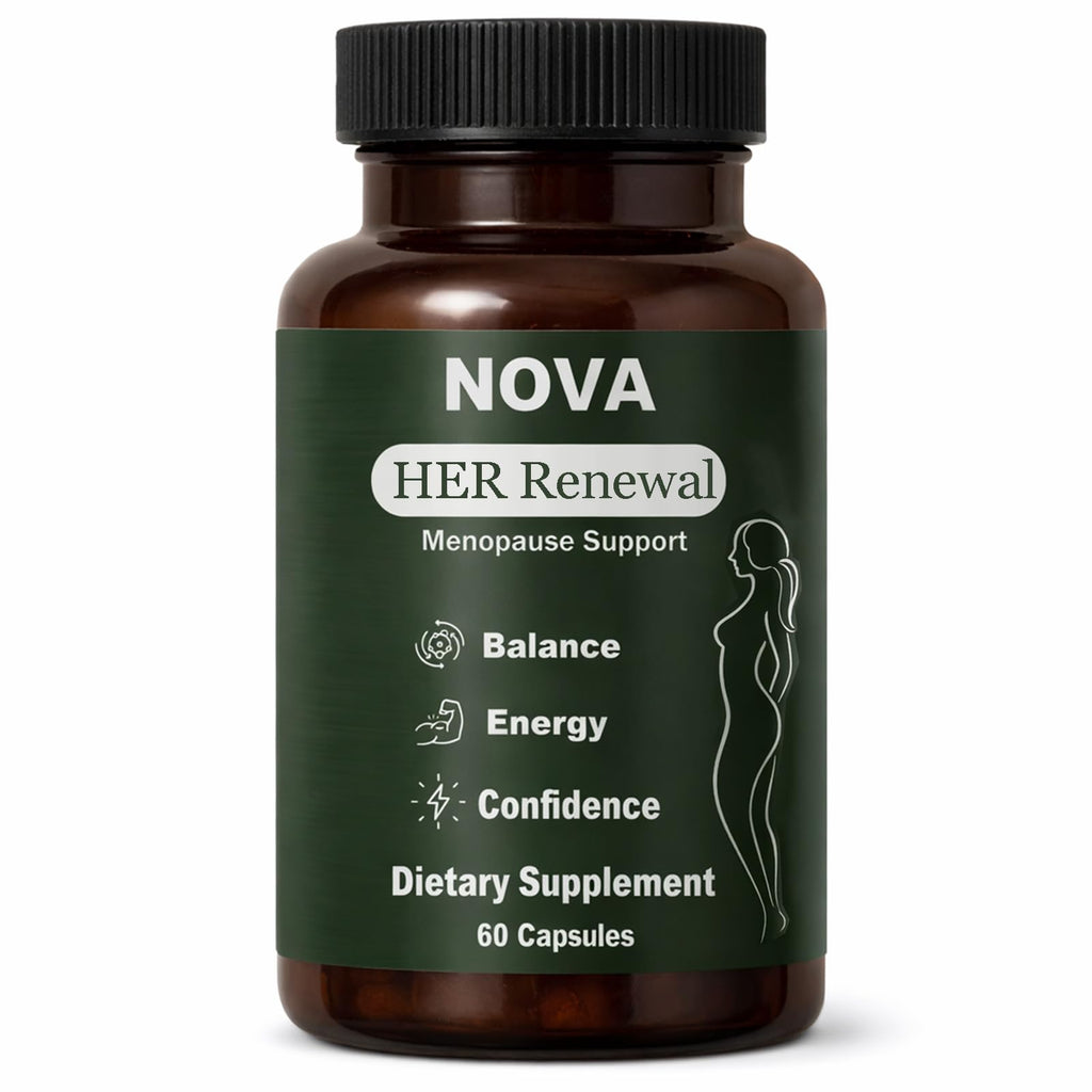DFTLUUE NOVA Menopause Relief Support for Her - Probiotic Estrogen Balance Formula with Curcuminoids & Botanical Extracts – Supports Hormonal Balance, Comfort & Daily Well-Being – 60 Capsules (1) - TrustMedUSA