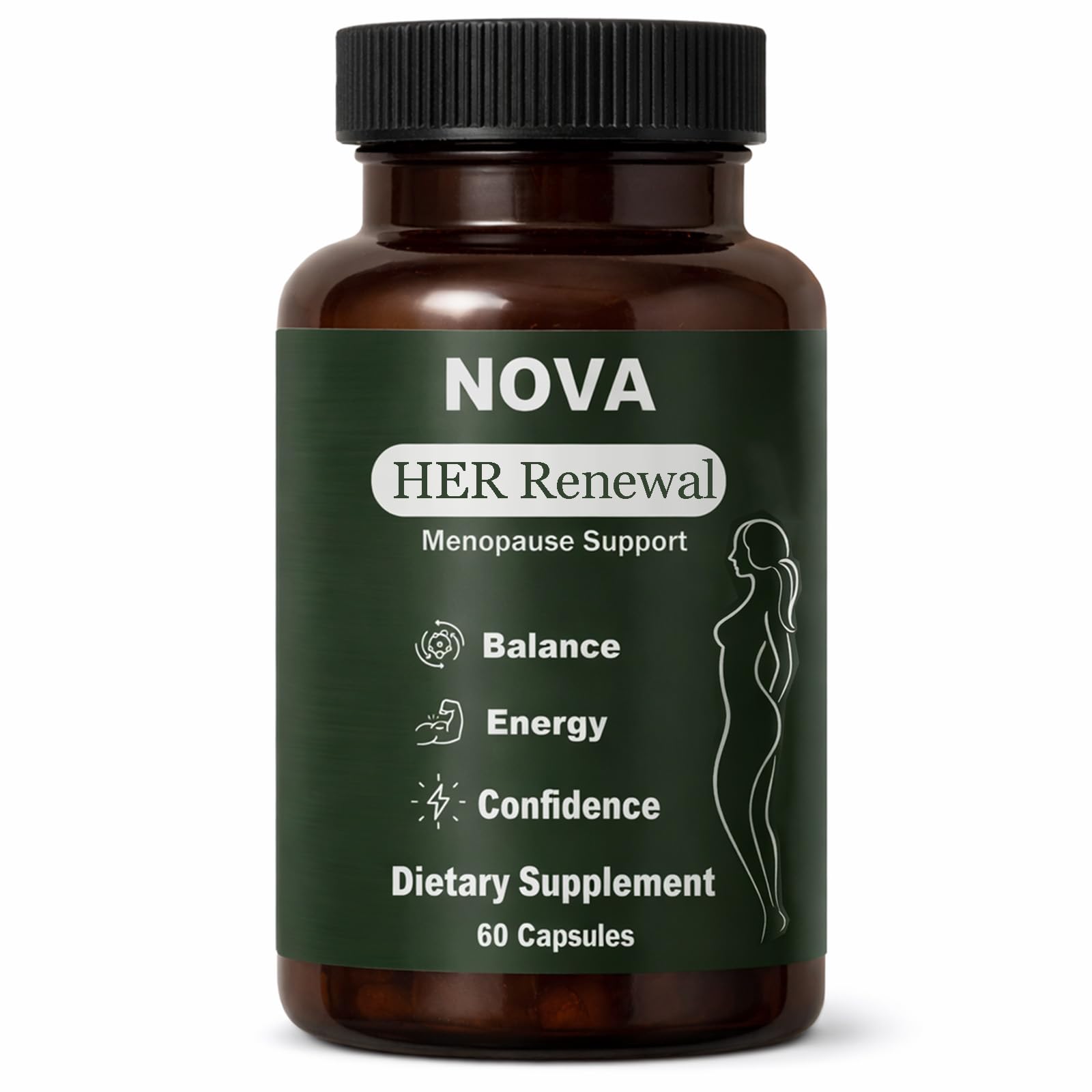 DFTLUUE NOVA Menopause Relief Support for Her - Probiotic Estrogen Balance Formula with Curcuminoids & Botanical Extracts – Supports Hormonal Balance, Comfort & Daily Well-Being – 60 Capsules (1) - TrustMedUSA