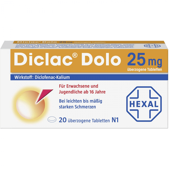 Diclac Dolo 25 mg coated tablets, 20 pcs - TrustMedUSA