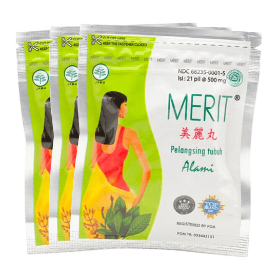 Diet Pills Merit Indonesian Slimming Capsules 500 mg Sari Sehat, 21 Pills - TrustMedUSA