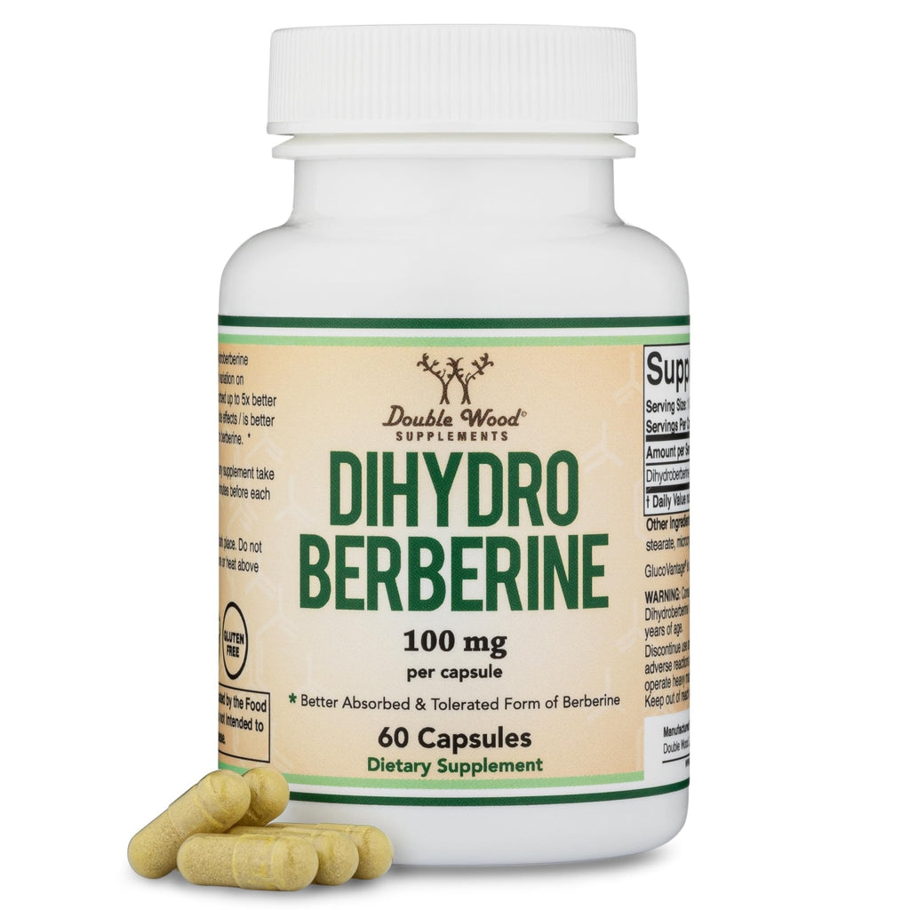 Dihydroberberine Supplement 100mg, 60 Capsules (Patented GlucoVantage Super - TrustMedUSA