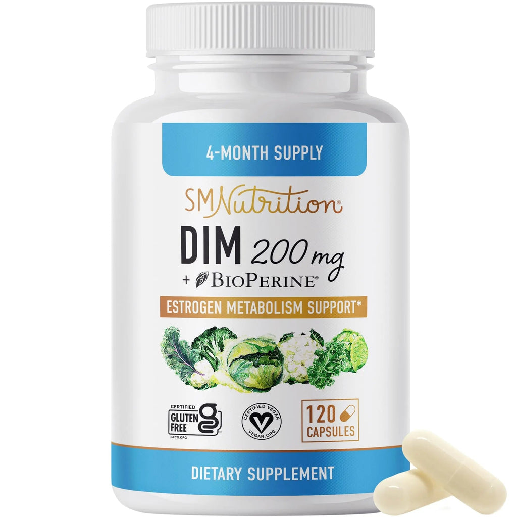 DIM Supplement 200 mg (120 Ct) | Estrogen Balance for Women & Men | Hormone Balance - TrustMedUSA