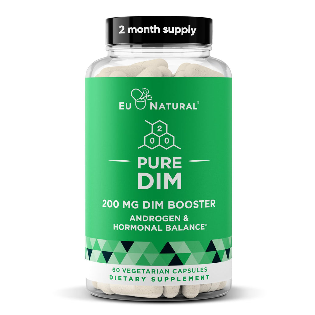 DIM Supplement Pure 200 Mg for Women or Men - Estrogen Hormone Balance Supplement for Energy, Fatigue, Stress, Menopause, Hot Flashes - Enhanced Bioavailability BioPerine - 60 Vegan Soft Capsules - Maple Wellness Supplements