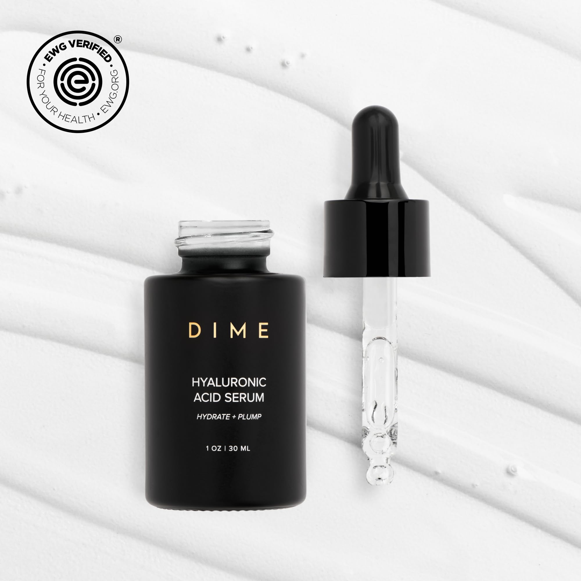 DIME Beauty Hyaluronic Acid Serum, Ultra Hydrating Face Serum with Pure Hyaluronic Acid, 1 oz / 30 ml - TrustMedUSA