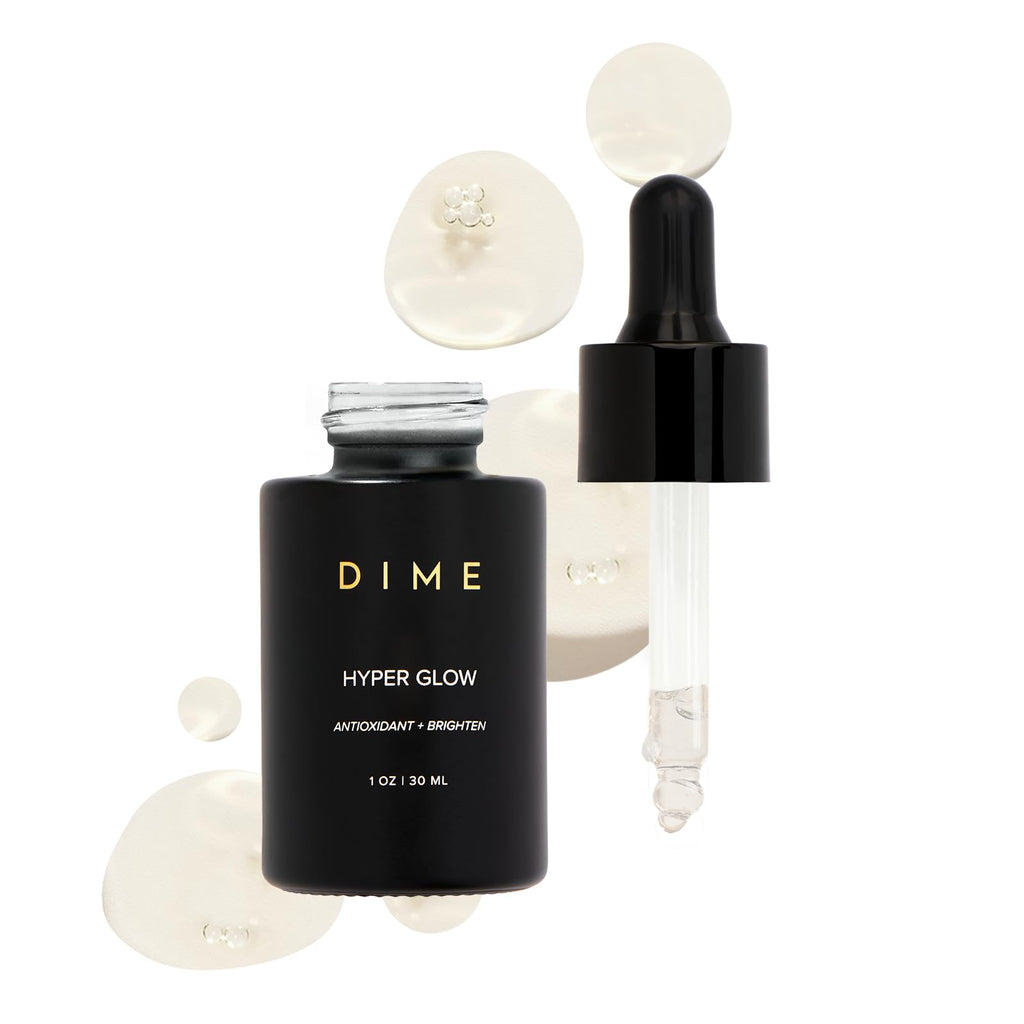 DIME Beauty Hyper Glow Treatment Vitamin C Serum Dark Spot Remover for Face Brightening Hydrating Antioxidant Vitamin C Serum for Face with Ferulic Acid Resveratrol Hyaluronic Acid Aloe 1 oz / 30 ml - TrustMedUSA