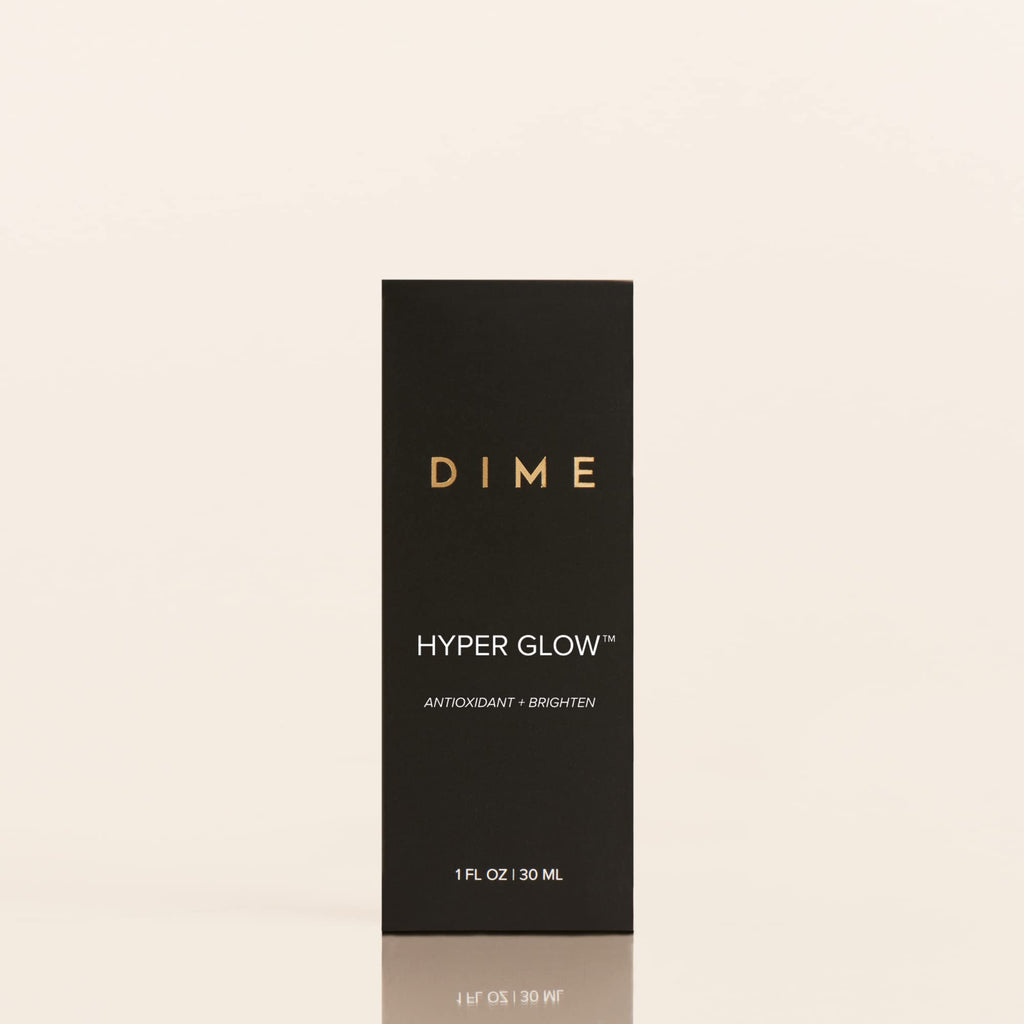 DIME Beauty Hyper Glow Treatment Vitamin C Serum Dark Spot Remover for Face Brightening Hydrating Antioxidant Vitamin C Serum for Face with Ferulic Acid Resveratrol Hyaluronic Acid Aloe 1 oz / 30 ml - TrustMedUSA