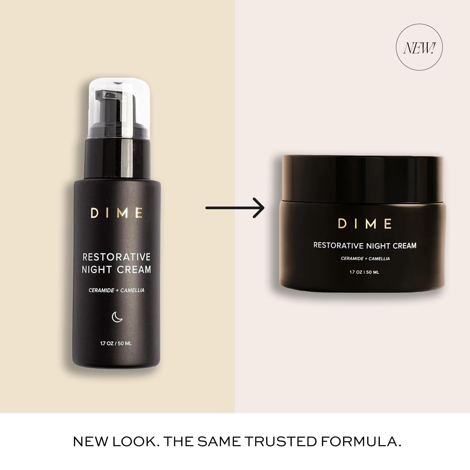 DIME Beauty Restorative Night Cream, Facial Moisturizer with Ceramides and Sea Buckthorn, 1.7 oz / 50 ml in Pump - TrustMedUSA