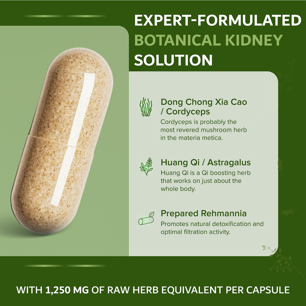 Dimmak Herbs Kidney Sure- Kidney Cleanse & Revitilization Tonic- Organic Herbal Support for Renal Health, Urinary Tract Flow & Vitality- TCM Doctor Formulated, Vegan- 400mg 100 Capsules - TrustMedUSA
