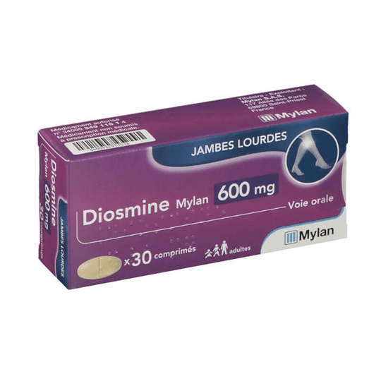Diosmine 600 mg - MYLAN 30 Tabs - Heavy legs, Pain - TrustMedUSA