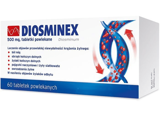 Diosminex 500mg, 60 tablets - varicose , venous ulcers, cramps, cold legs - TrustMedUSA