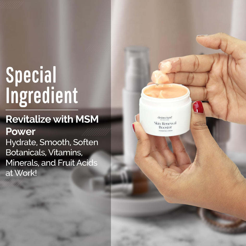 Distinction Skin Renewal Booster – Hydrating Face Moisturizer – Anti Aging Cream for Fine Lines & Wrinkles – Hydrates, Softens & Boosts Radiance – Daily Facial Cream for All Skin Types – 1 Oz - Maple Wellness Supplements