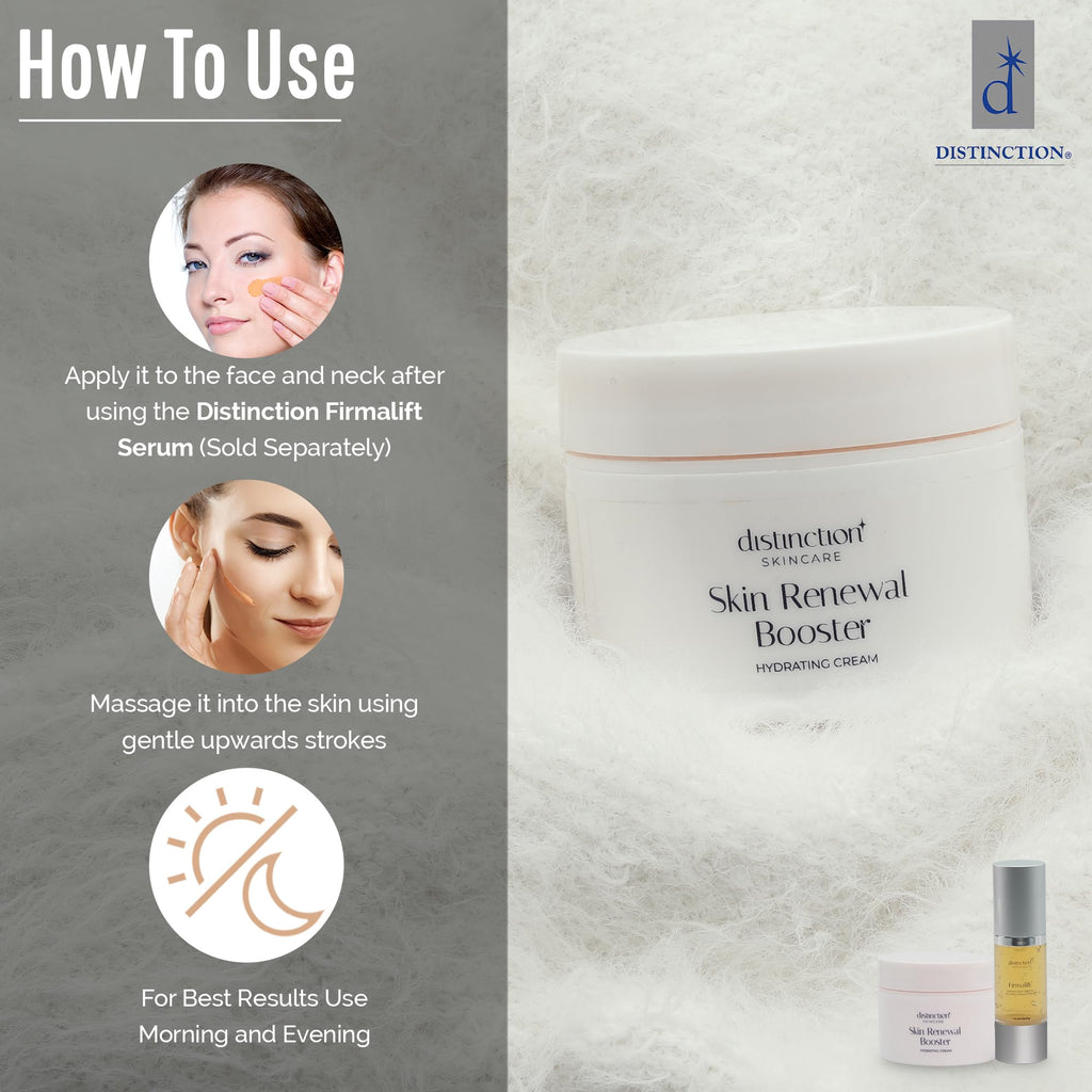 Distinction Skin Renewal Booster – Hydrating Face Moisturizer – Anti Aging Cream for Fine Lines & Wrinkles – Hydrates, Softens & Boosts Radiance – Daily Facial Cream for All Skin Types – 1 Oz - Maple Wellness Supplements