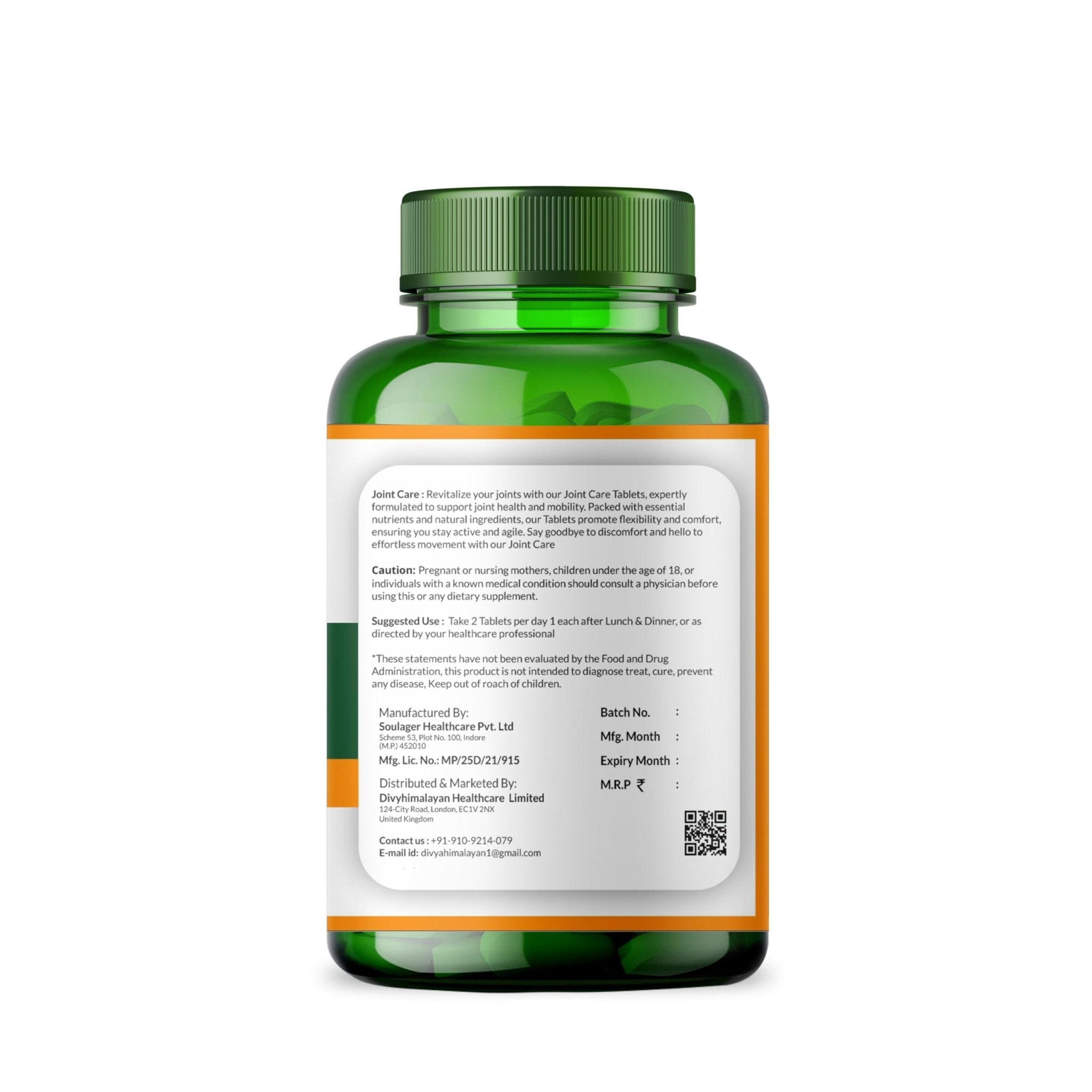 Divya Himalayan Plant-Based Joint Care Supplement, 60 Tablets, Improves Joint Flexibility, Strengthen Muscles | Supports Mobility for Men Women Old Age - 60 Joint Support Tablet - TrustMedUSA