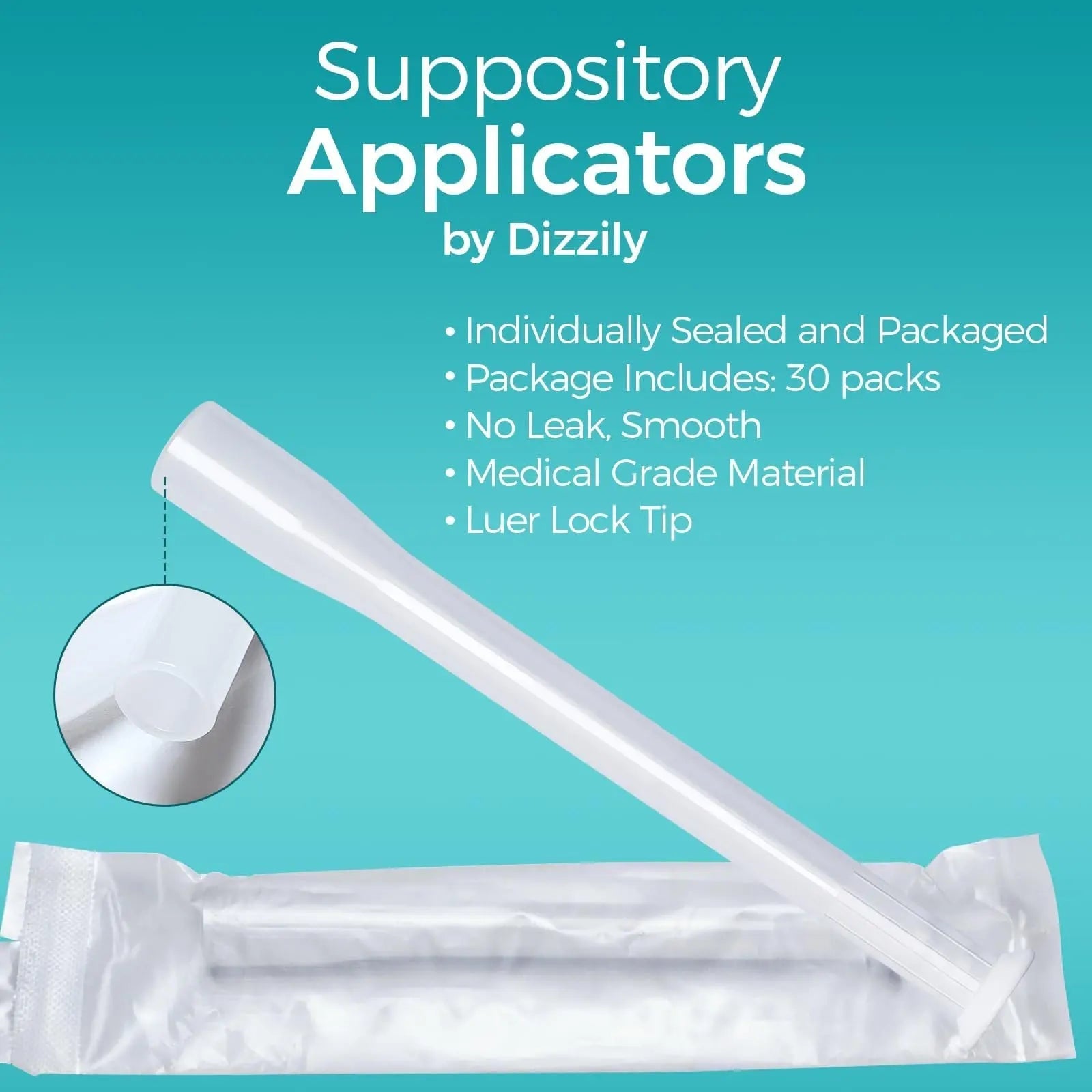 Dizzily 30 Pack Disposable Vaginal Suppository Applicators for Women, Individually Wrapped, Hygienic - Fits Most Boric Acid Suppositories, Pills, Tablet, Cap-sules and Feminine Care Applicator - TrustMedUSA