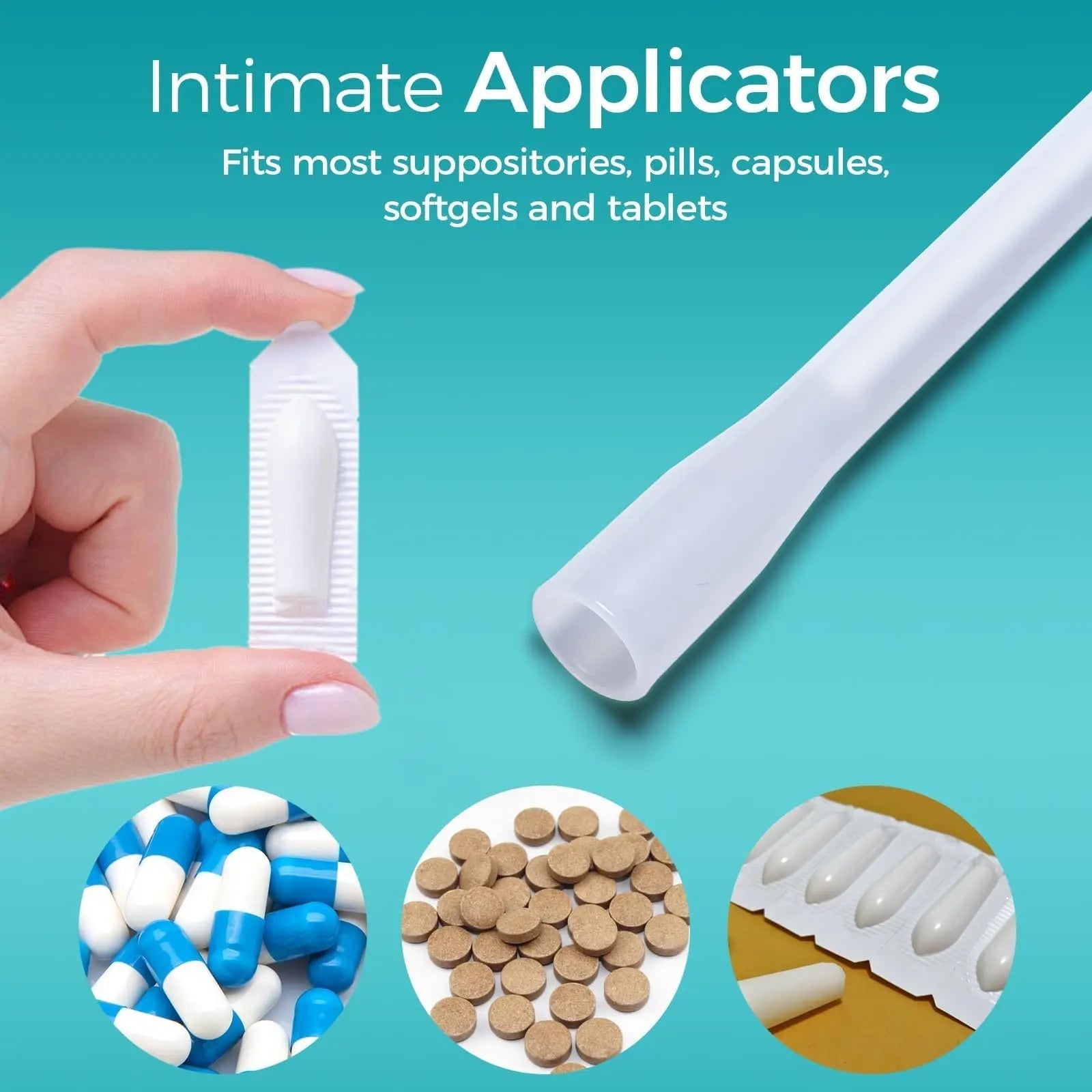Dizzily 30 Pack Disposable Vaginal Suppository Applicators for Women, Individually Wrapped, Hygienic - Fits Most Boric Acid Suppositories, Pills, Tablet, Cap-sules and Feminine Care Applicator - TrustMedUSA