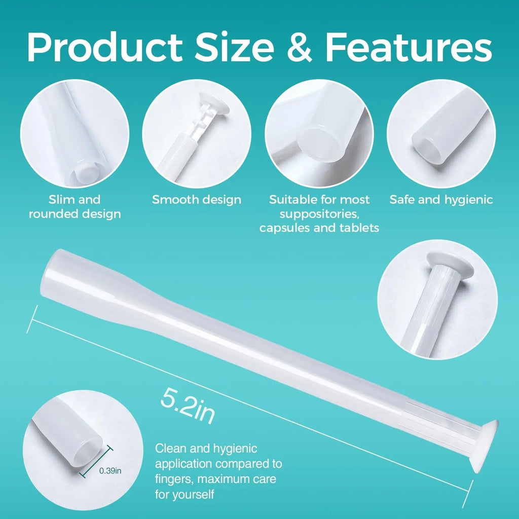 Dizzily 30 Pack Disposable Vaginal Suppository Applicators for Women, Individually Wrapped, Hygienic - Fits Most Boric Acid Suppositories, Pills, Tablet, Cap-sules and Feminine Care Applicator - TrustMedUSA