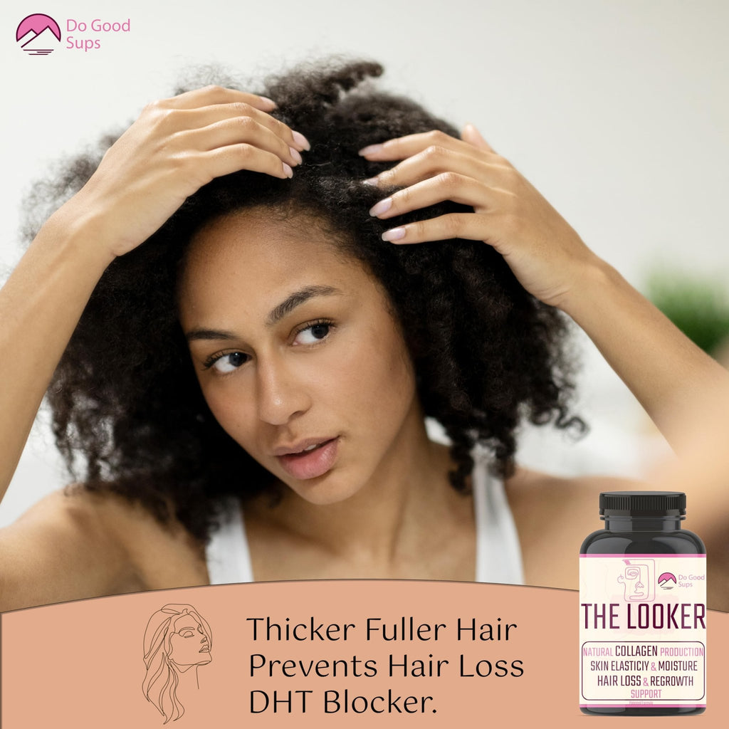Do Good Sups The Looker 60 Caps- Skin Hair and Nails Vitamins - Natural Collagen Production - Reduces Hair Thinning - Skin Elasticity - Skin Moisture - Plant Sterols Bromelain Zinc Vitamin E Selenium - TrustMedUSA