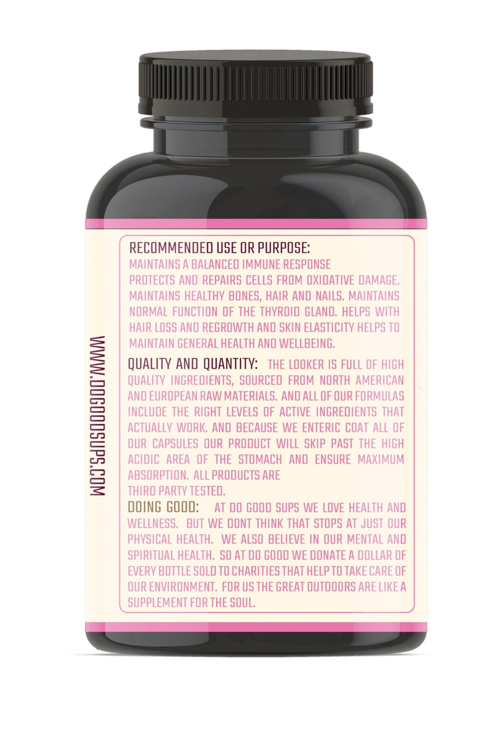 Do Good Sups The Looker 60 Caps- Skin Hair and Nails Vitamins - Natural Collagen Production - Reduces Hair Thinning - Skin Elasticity - Skin Moisture - Plant Sterols Bromelain Zinc Vitamin E Selenium - TrustMedUSA