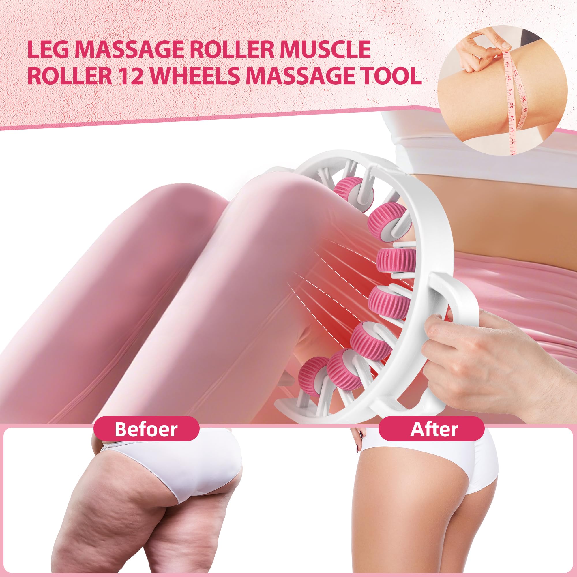 Docemel Lymphatic Drainage Massager Roller–Fascia Blaster Tool for Legs,Thighs,and Calves –Deep Tissue Body Sculpting and Anti-Cellulite Massager Tool - Maple Wellness Supplements