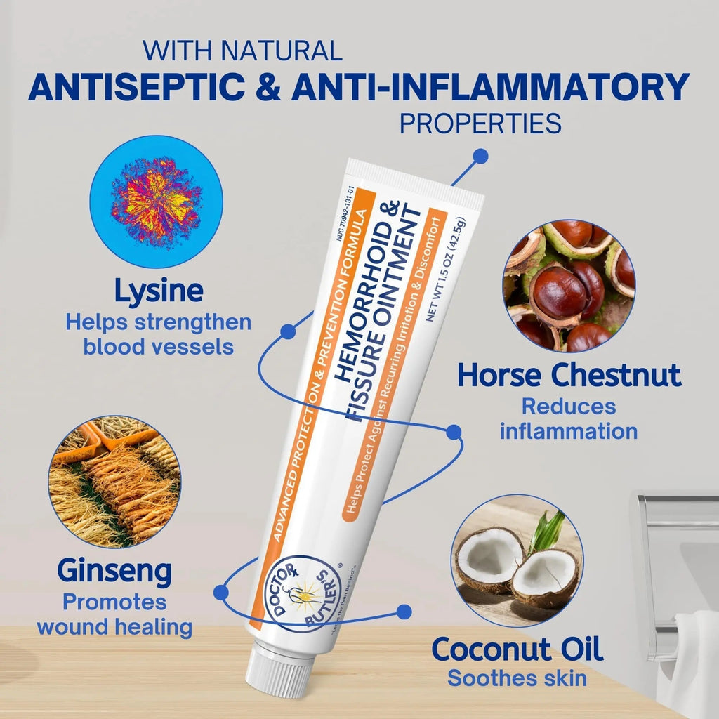 Doctor Butler's Advanced Hemorrhoid & Fissure Ointment – Lidocaine Hemorrhoid Treatment and Fissure Treatment Extra Strength Formula, Heals and Provides Fast Pain and Itch Relief* (1.5 oz.) - TrustMedUSA