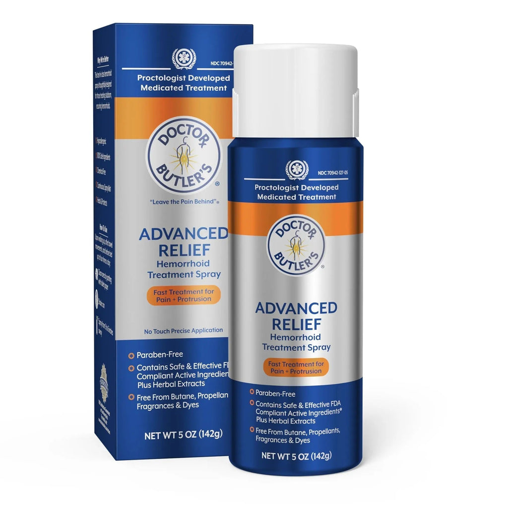 Doctor Butler's Advanced Relief Hemorrhoid Spray – Advanced Relief Hemorrhoid Treatment Spray with Witch Hazel to Help with Sensitive Skin, Itch Relief, and Swelling Relief* (5oz) - TrustMedUSA