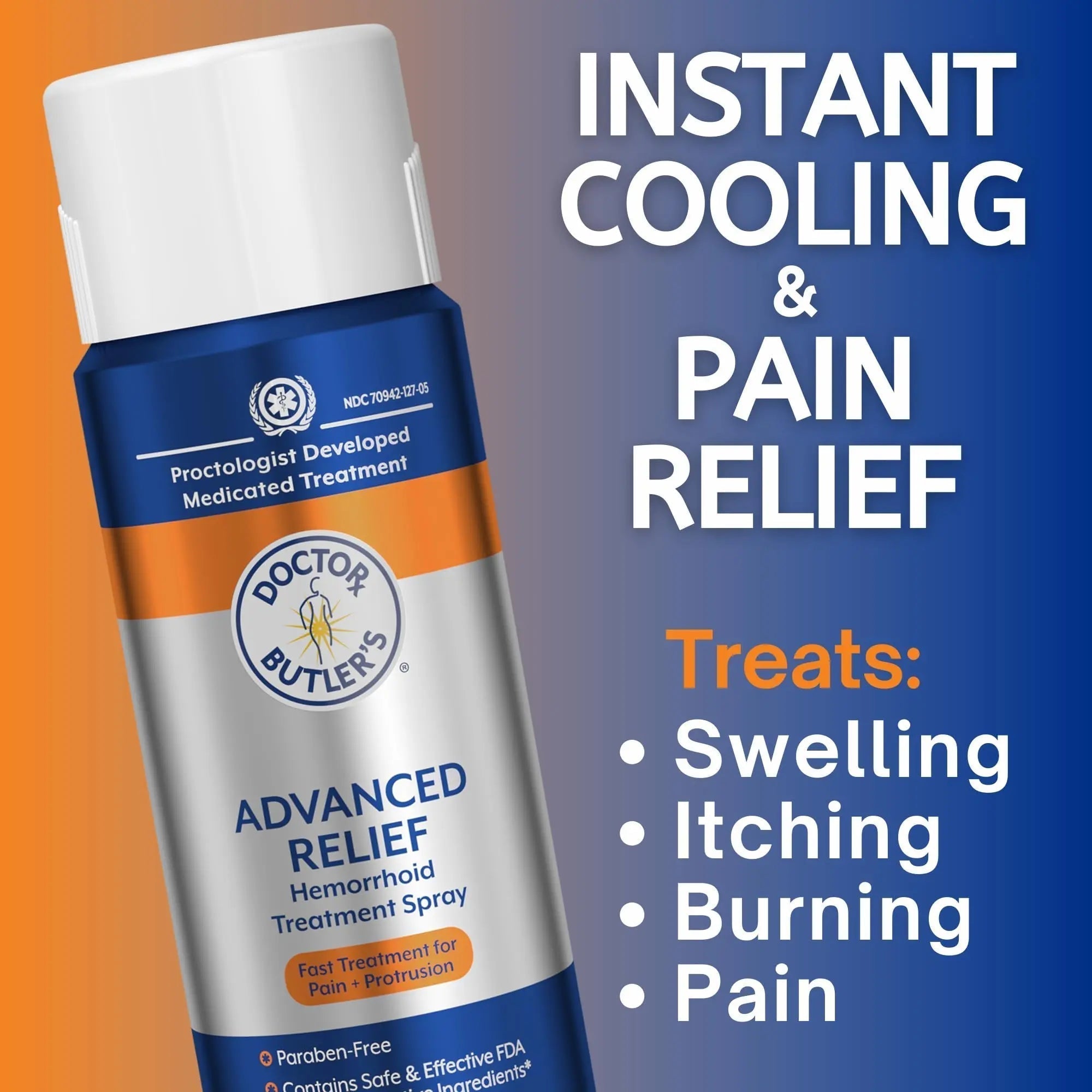 Doctor Butler's Advanced Relief Hemorrhoid Spray – Advanced Relief Hemorrhoid Treatment Spray with Witch Hazel to Help with Sensitive Skin, Itch Relief, and Swelling Relief* (5oz) - TrustMedUSA