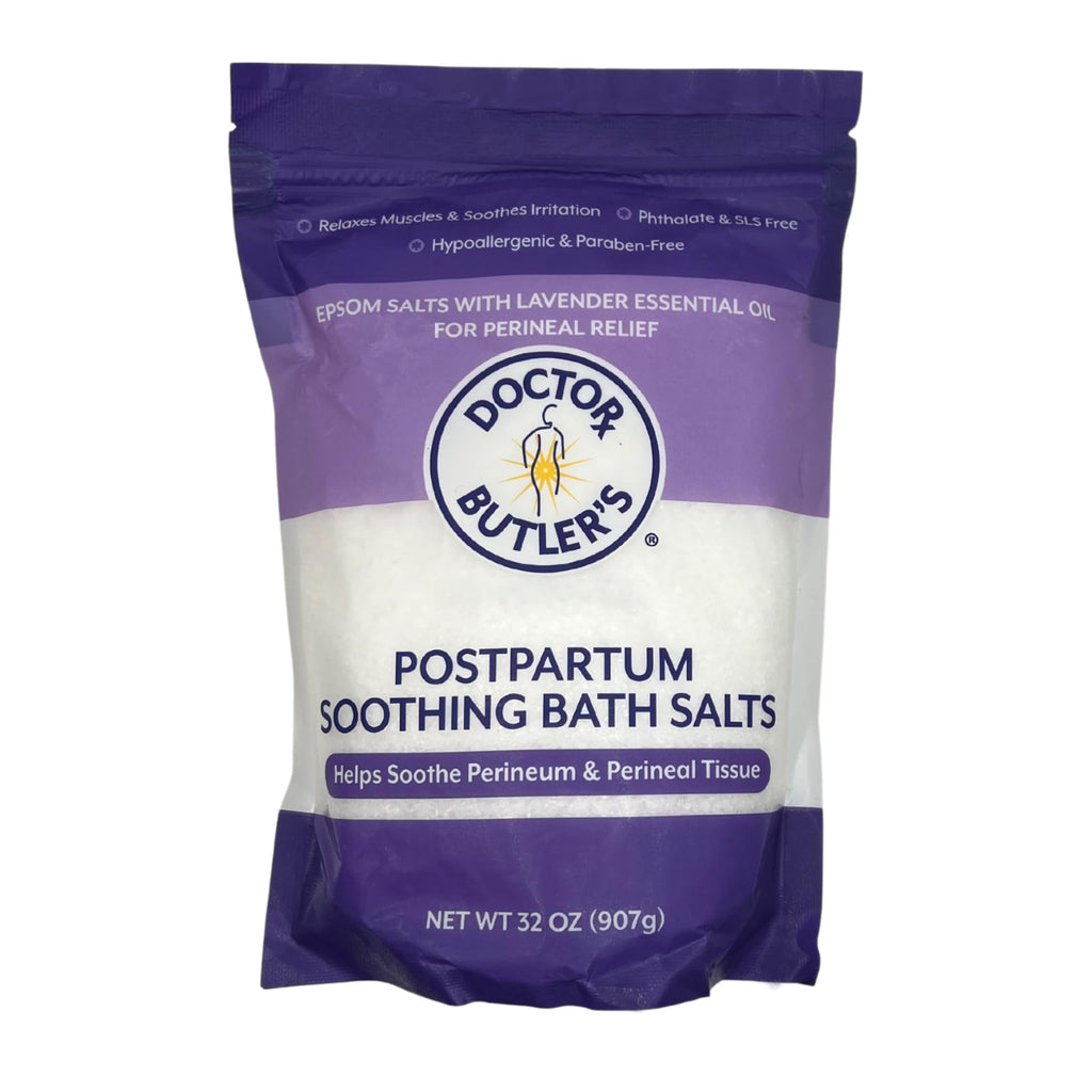 Doctor Butler’s Postpartum Soothing Bath Salts – Epsom Bath Salts for Women for Postpartum Recovery, Hemorrhoids, Discomfort, and Helps Soothe Perineum and Perineal Tissues After Birth (32 oz.) - Maple Wellness Supplements