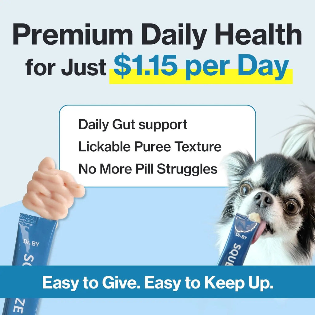 Doctor By Squeeze Probiotics for Dogs Gut Health Immunity Skin&Allergy Care Diarrhea Relief Digestive Stomach Support with L. crispatus KT-11 Lickable Paste Formula Individually Packaged, Chicken - TrustMedUSA