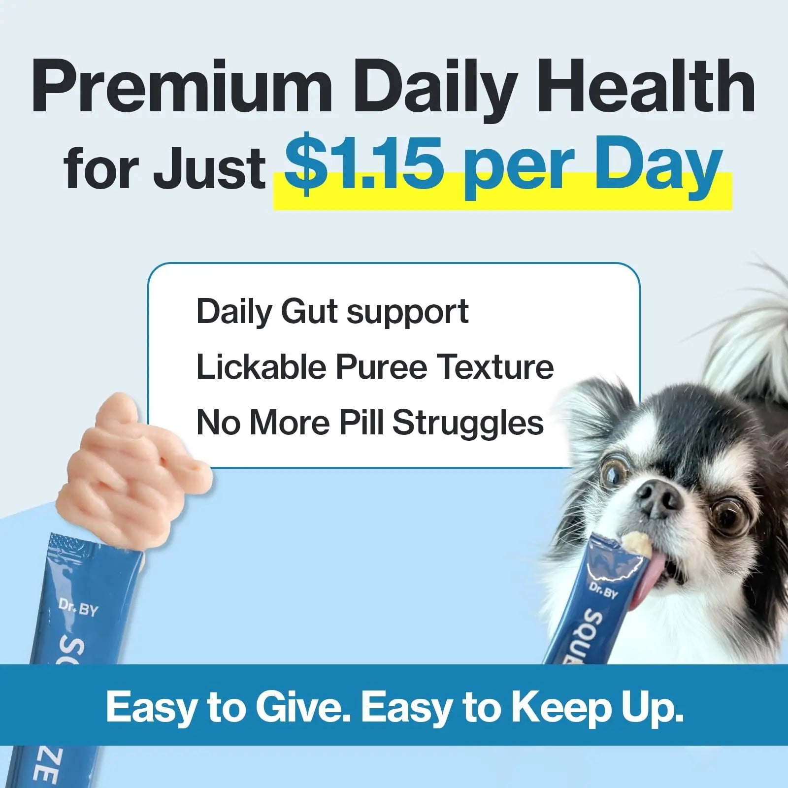 Doctor By Squeeze Probiotics for Dogs Gut Health Immunity Skin&Allergy Care Diarrhea Relief Digestive Stomach Support with L. crispatus KT-11 Lickable Paste Formula Individually Packaged, Chicken - TrustMedUSA