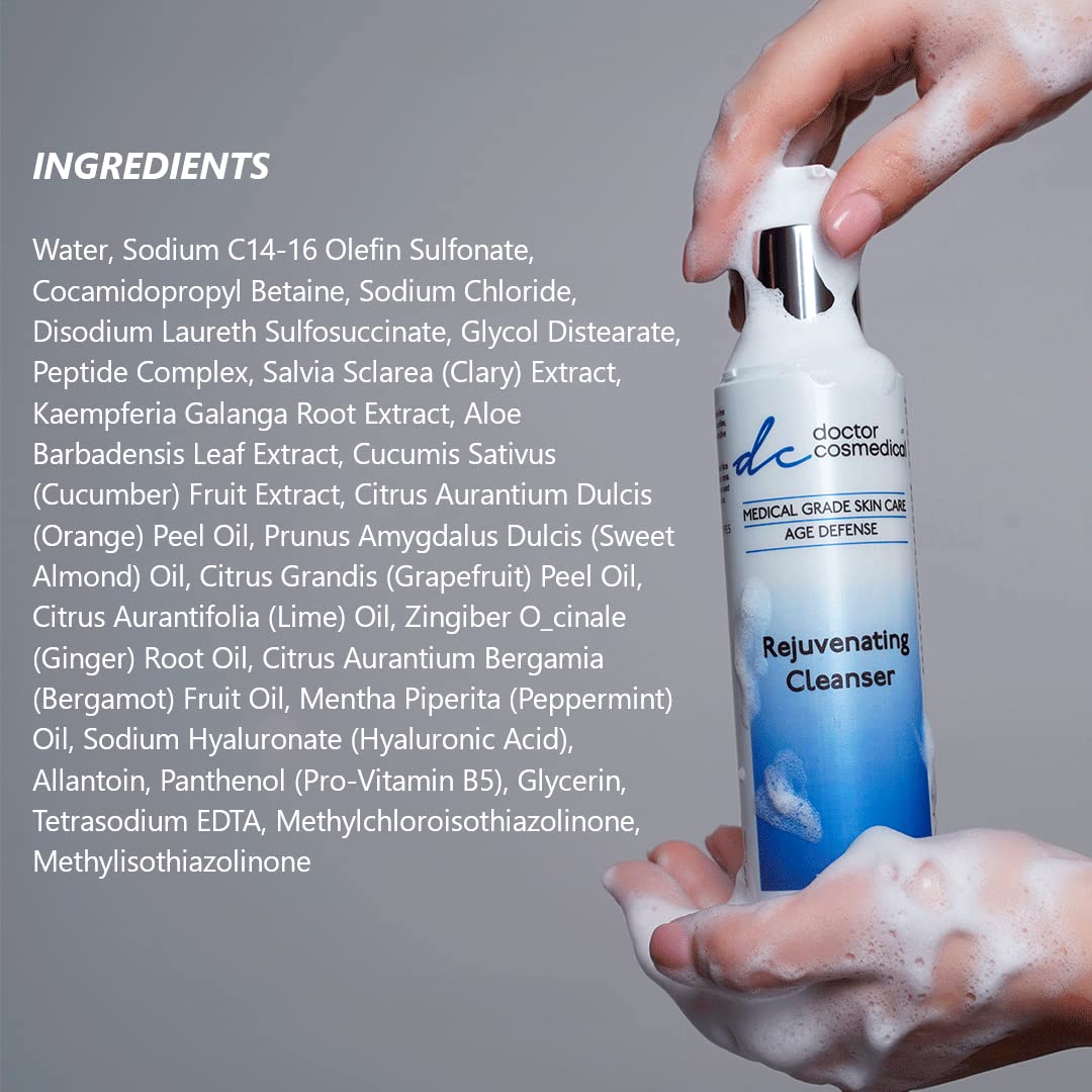 doctor cosmedical Rejuvenating Facial Cleanser Face Wash for Oily or Blemish-Prone Skin Ultra Gentle Daily Cleanser with Ginger Root Cucumber Fruit Extract Anti-Aging Skin Rescue Deep Cleanser - Maple Wellness Supplements
