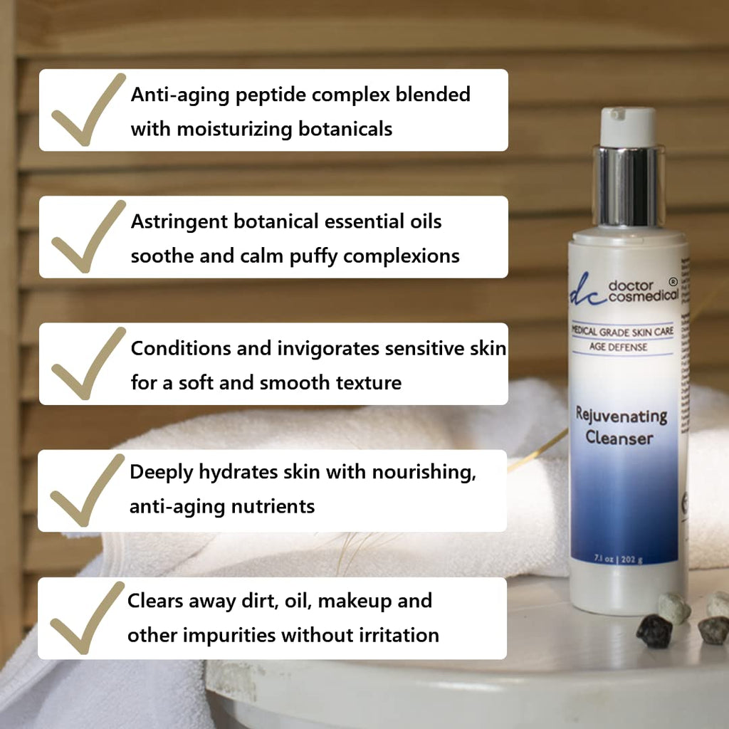 doctor cosmedical Rejuvenating Facial Cleanser Face Wash for Oily or Blemish-Prone Skin Ultra Gentle Daily Cleanser with Ginger Root Cucumber Fruit Extract Anti-Aging Skin Rescue Deep Cleanser - Maple Wellness Supplements