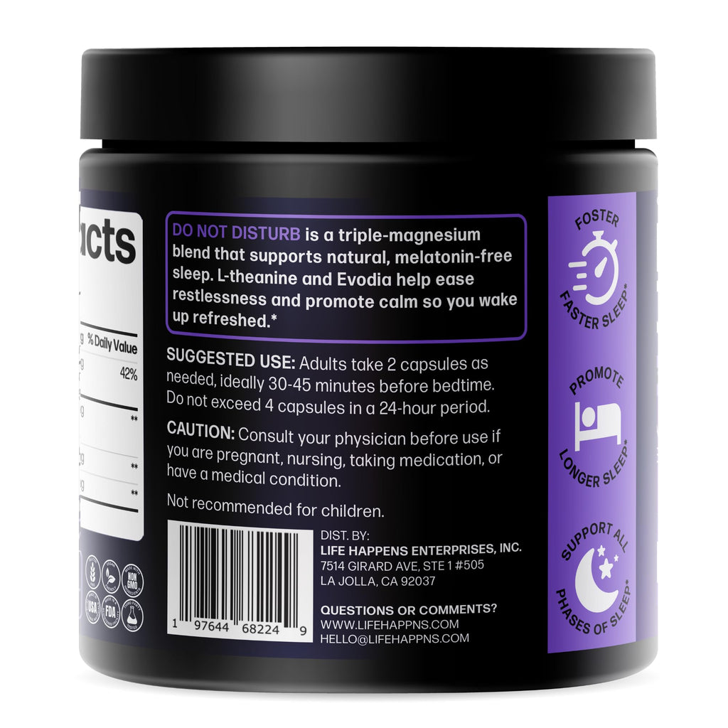 Doctor Formulated Triple Magnesium for Sleep, Calm & Relaxation with Chelated Magnesium Glycinate, L-Theanine, Passionflower & Evodia – Non-Habit, No Melatonin Magnesium Sleep Aid Support Supplement - TrustMedUSA