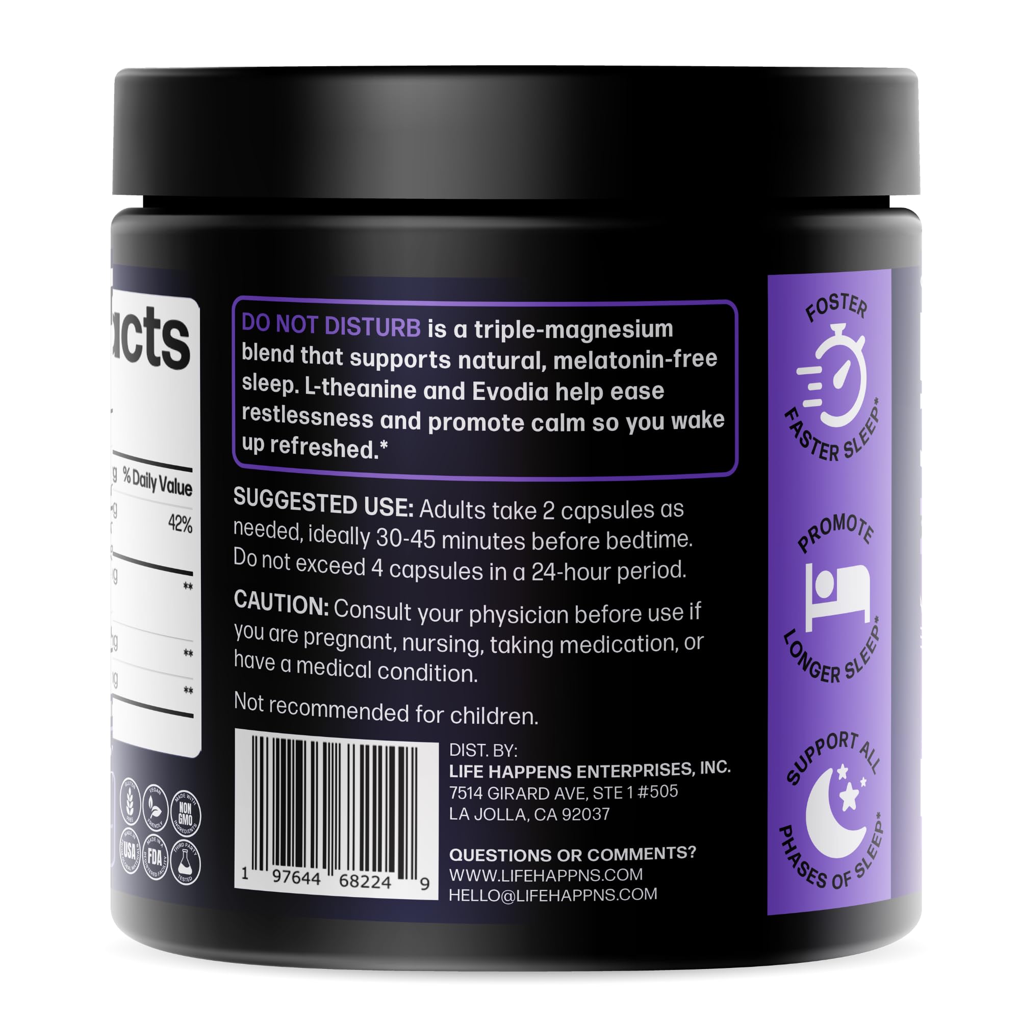 Doctor Formulated Triple Magnesium for Sleep, Calm & Relaxation with Chelated Magnesium Glycinate, L-Theanine, Passionflower & Evodia – Non-Habit, No Melatonin Magnesium Sleep Aid Support Supplement - TrustMedUSA