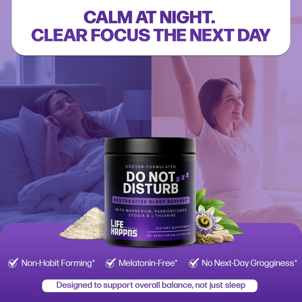 Doctor Formulated Triple Magnesium for Sleep, Calm & Relaxation with Chelated Magnesium Glycinate, L-Theanine, Passionflower & Evodia – Non-Habit, No Melatonin Magnesium Sleep Aid Support Supplement - TrustMedUSA