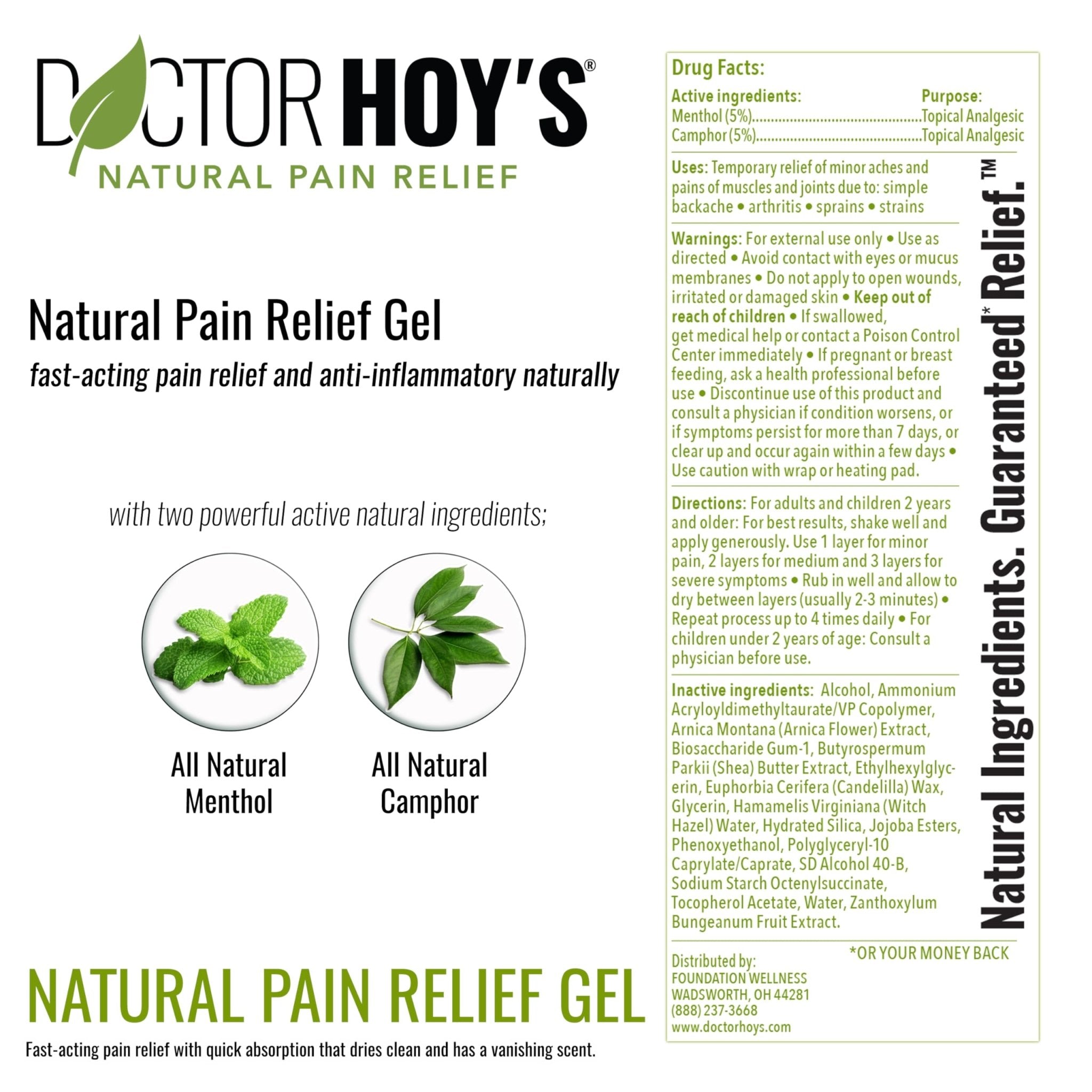 DOCTOR HOY'S Natural Pain Relief Gel and Arnica Boost Recovery Cream, Clean, Safe, Effective Natural Pain Relief and Anti-Inflammatory, 3 oz Combo Pk - TrustMedUSA
