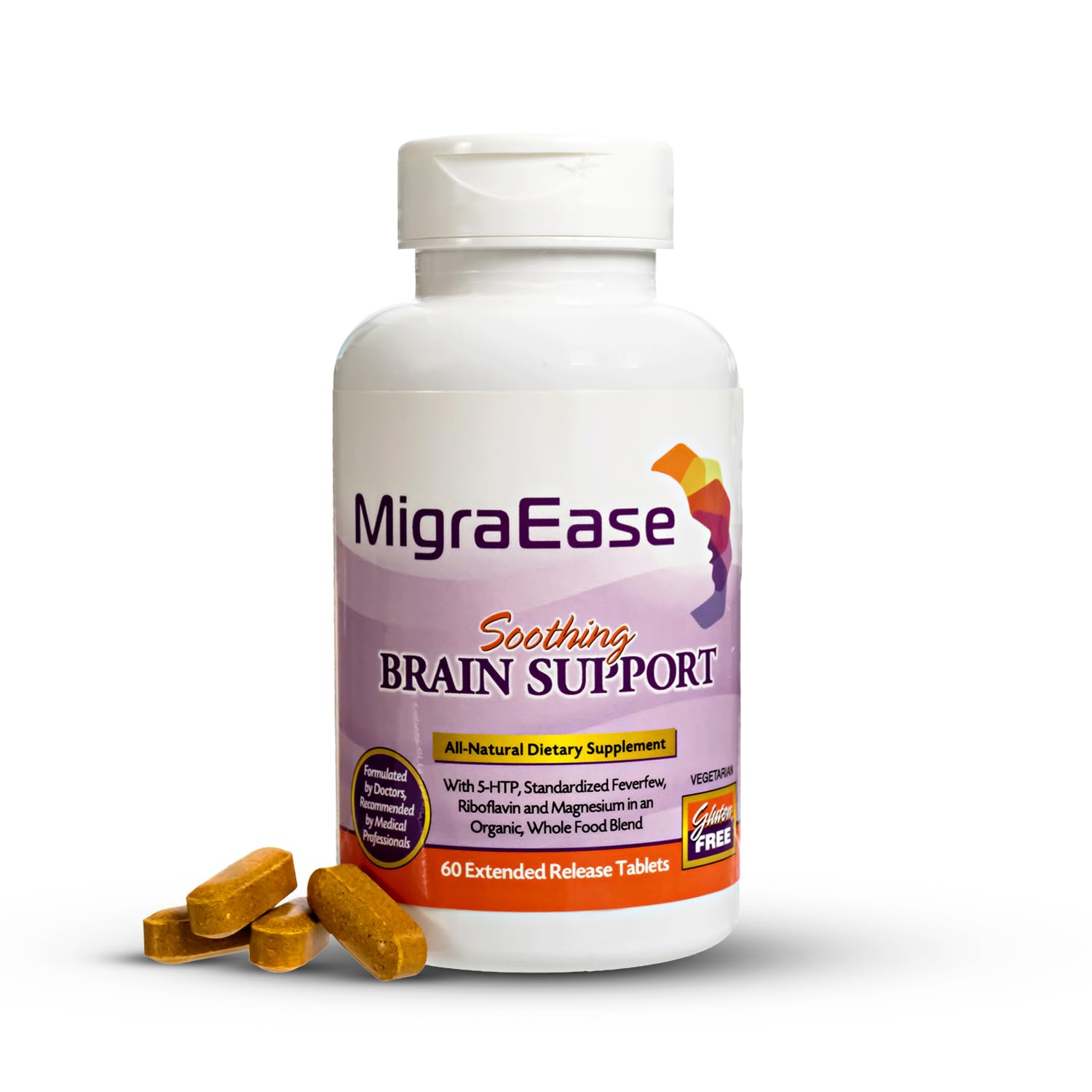 Doctor Knowles Migraine Supplement |Complete Natural Migraine Prevention & Relief Pills with Magnesium, 5-HTP, Feverfew, Riboflavin & Organic Blend |Caffeine Free, Extended-Release Tablets (60 Units) - TrustMedUSA